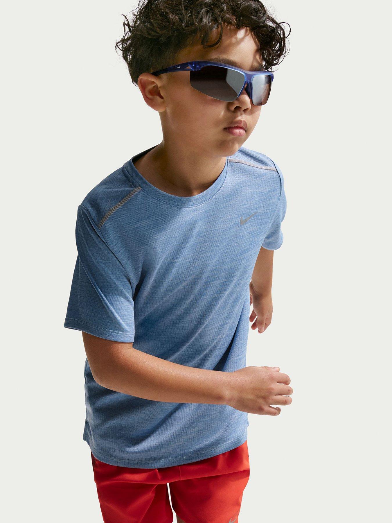 Nike Junior Boys Dri-Fit Short Sleeve Top - Blue
