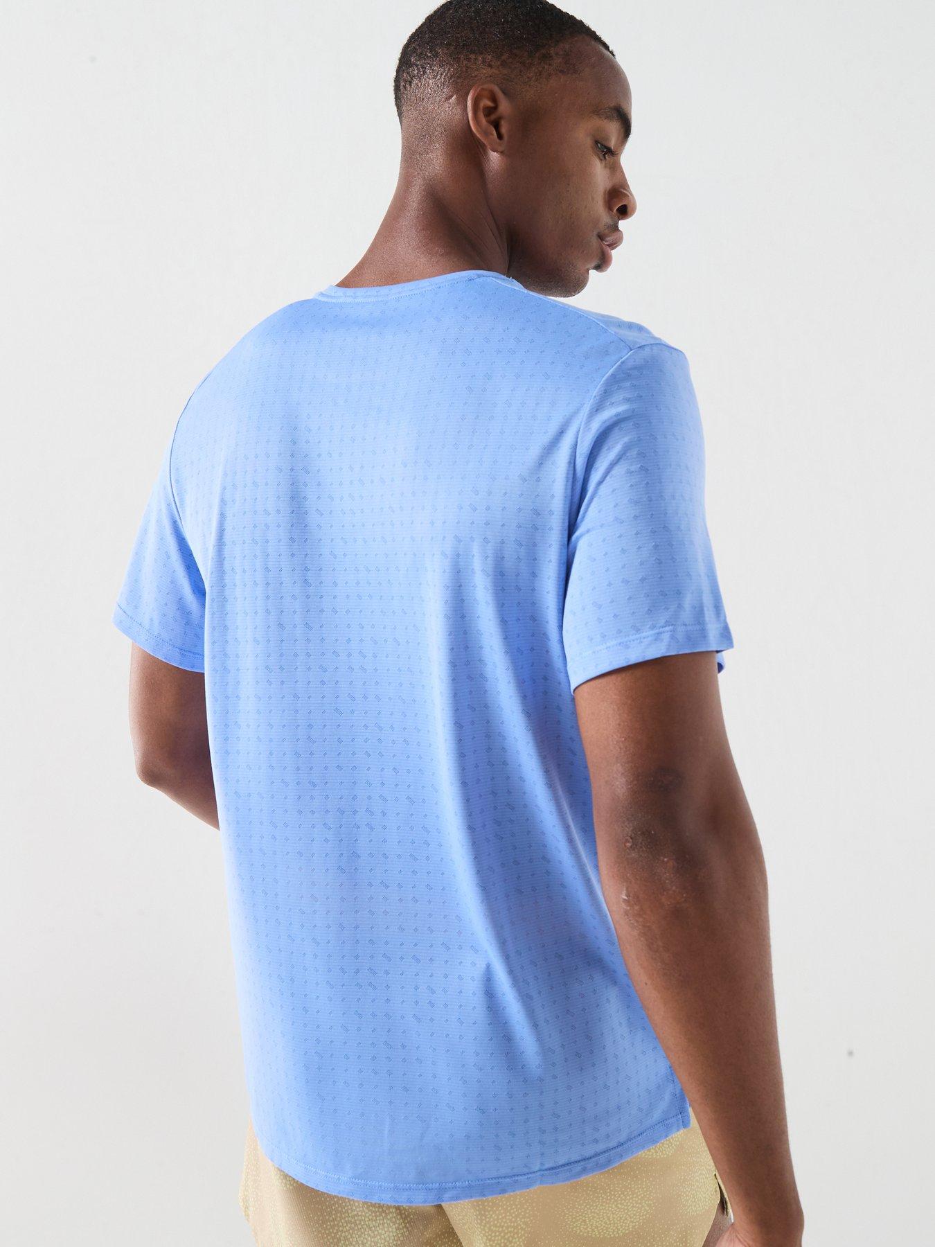 Image 2 of 6 of Nike Mens Running Miler Dri-FIT Short Sleeve Top - Blue
