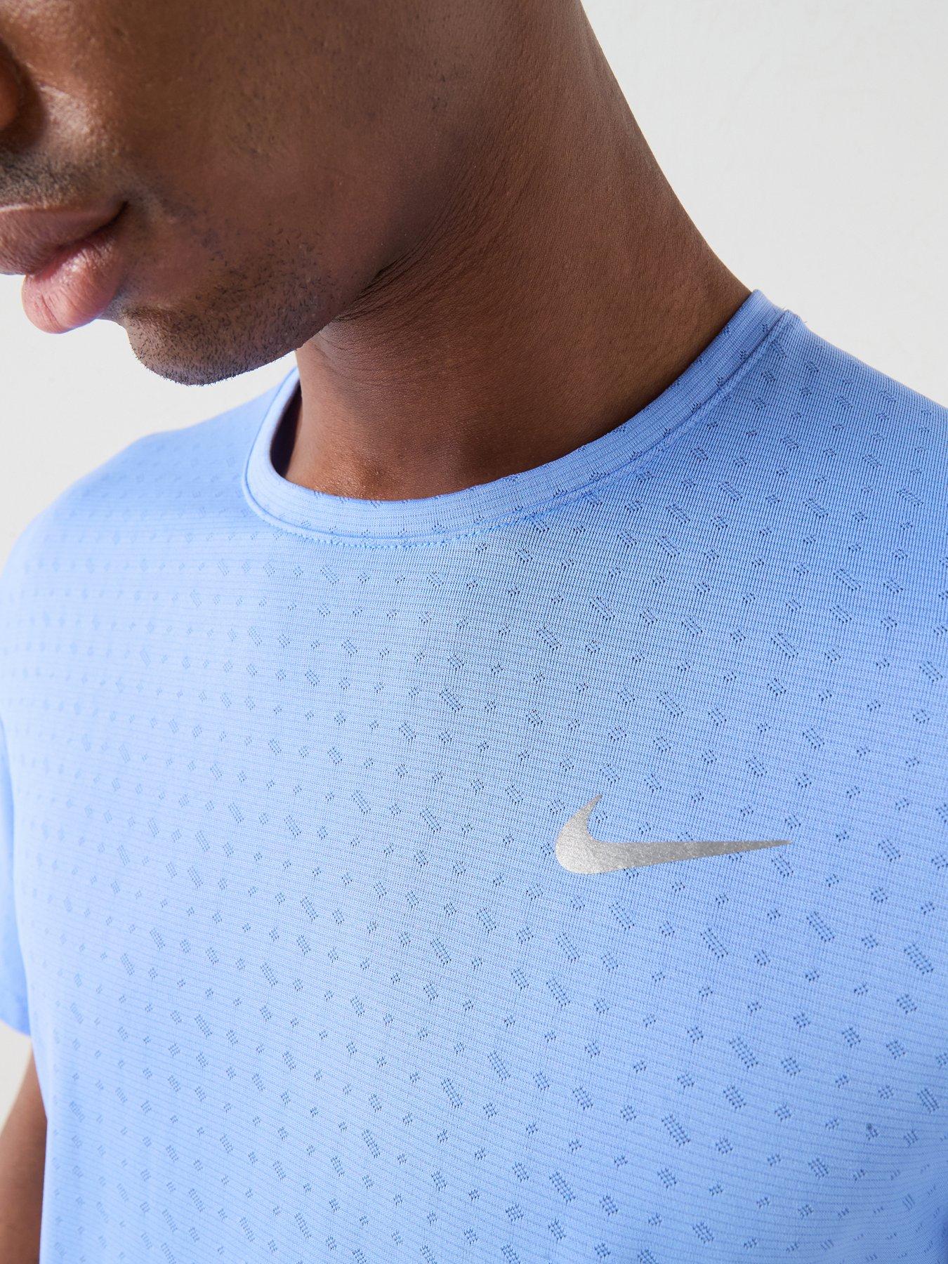 Image 3 of 6 of Nike Mens Running Miler Dri-FIT Short Sleeve Top - Blue