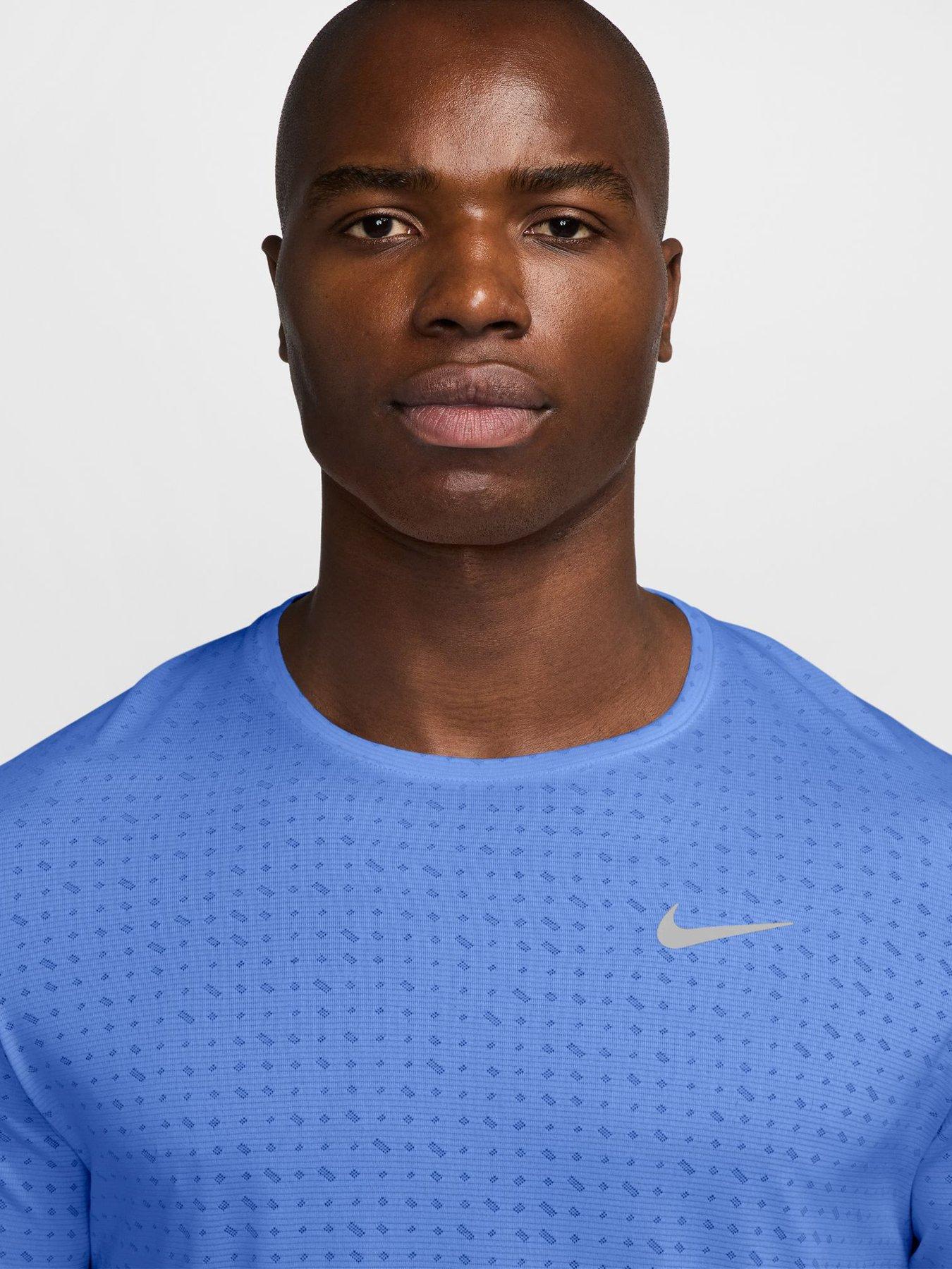 Image 4 of 6 of Nike Mens Running Miler Dri-FIT Short Sleeve Top - Blue