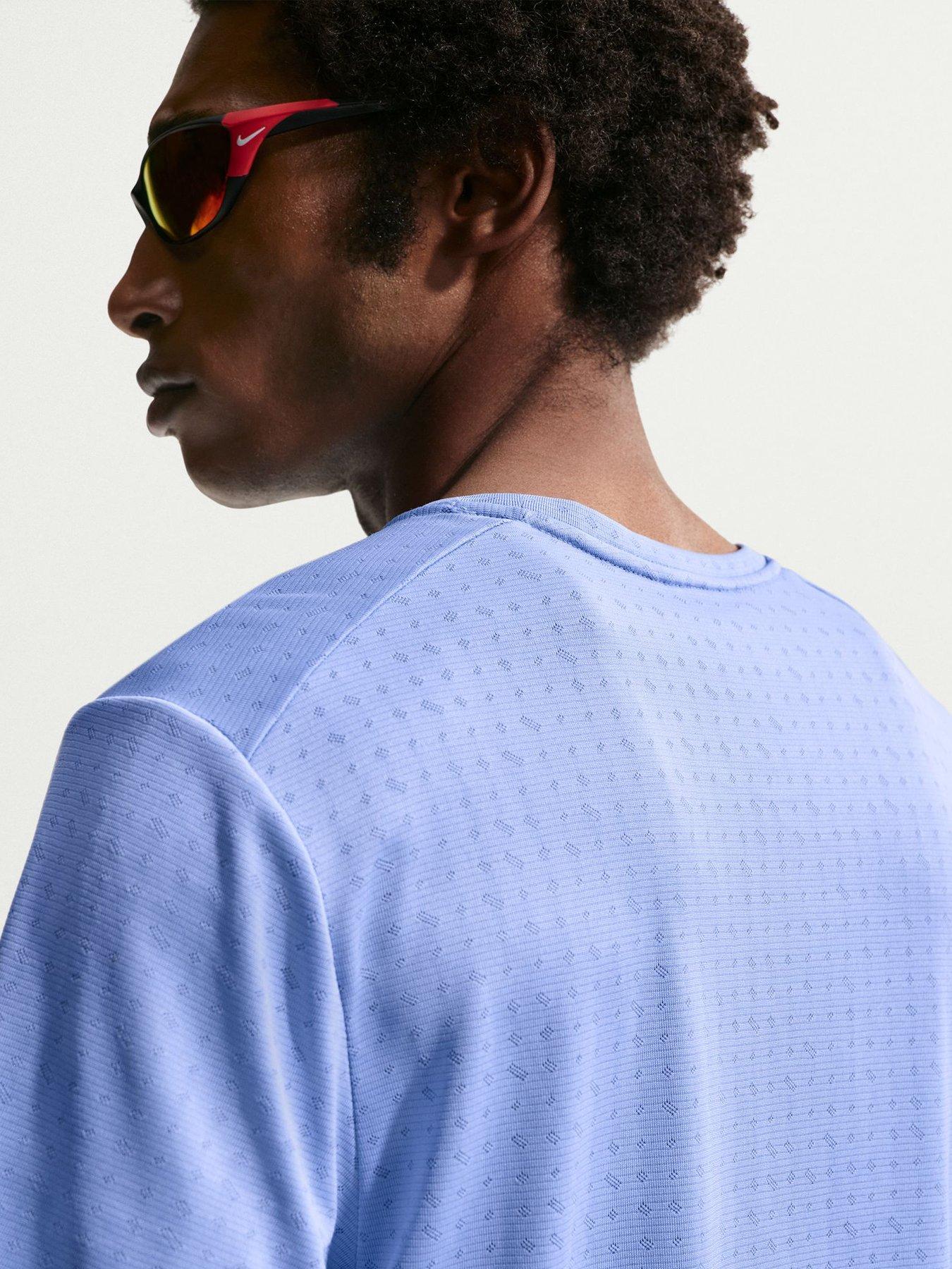 Image 5 of 6 of Nike Mens Running Miler Dri-FIT Short Sleeve Top - Blue