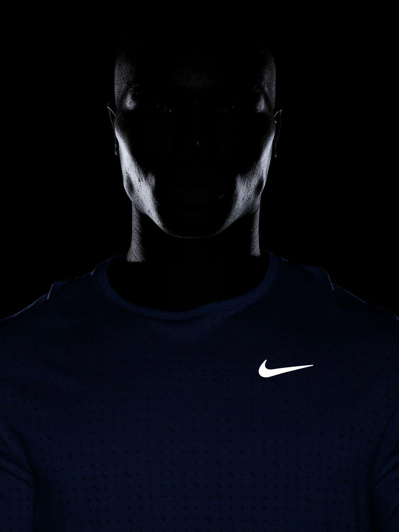 Image 6 of 6 of Nike Mens Running Miler Dri-FIT Short Sleeve Top - Blue