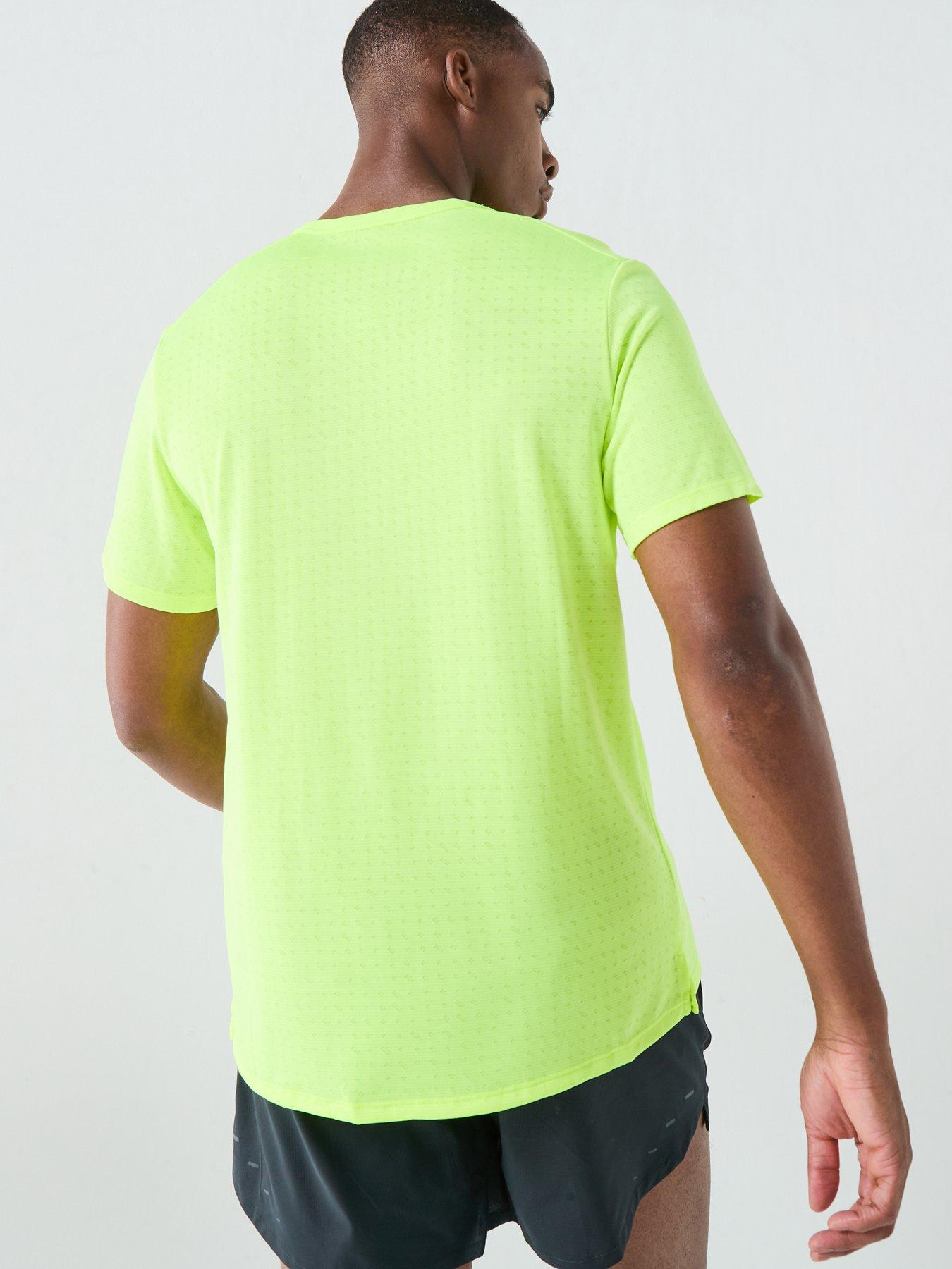 Image 2 of 6 of Nike Mens Running Miler Dri-FIT Short Sleeve Top - Yellow
