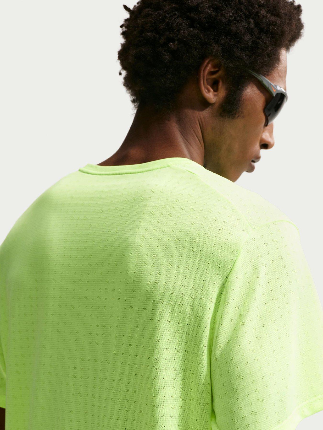 Image 5 of 6 of Nike Mens Running Miler Dri-FIT Short Sleeve Top - Yellow