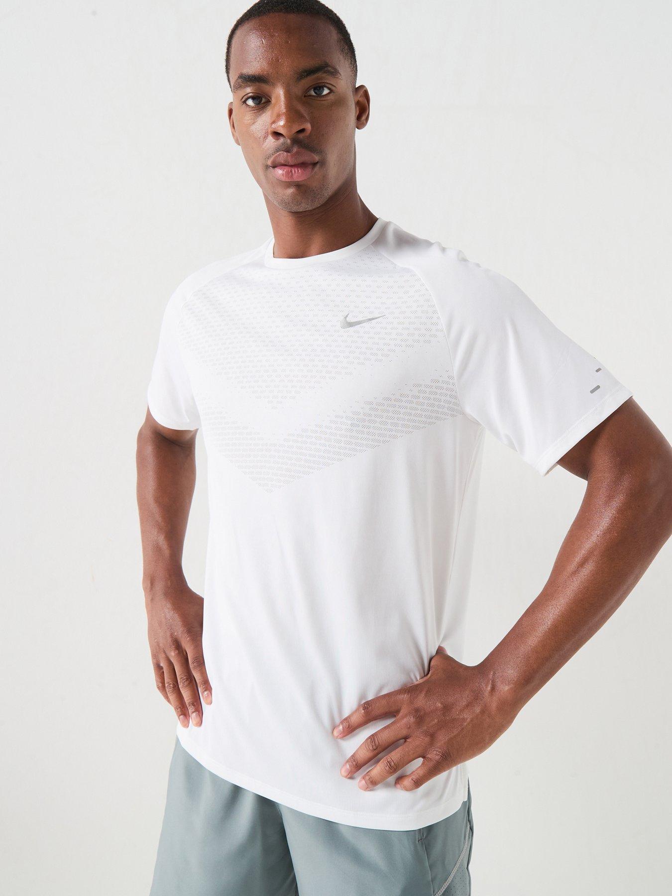 Image 1 of 6 of Nike Mens Running Stride Dri-FIT ADV Short Sleeve Top - White