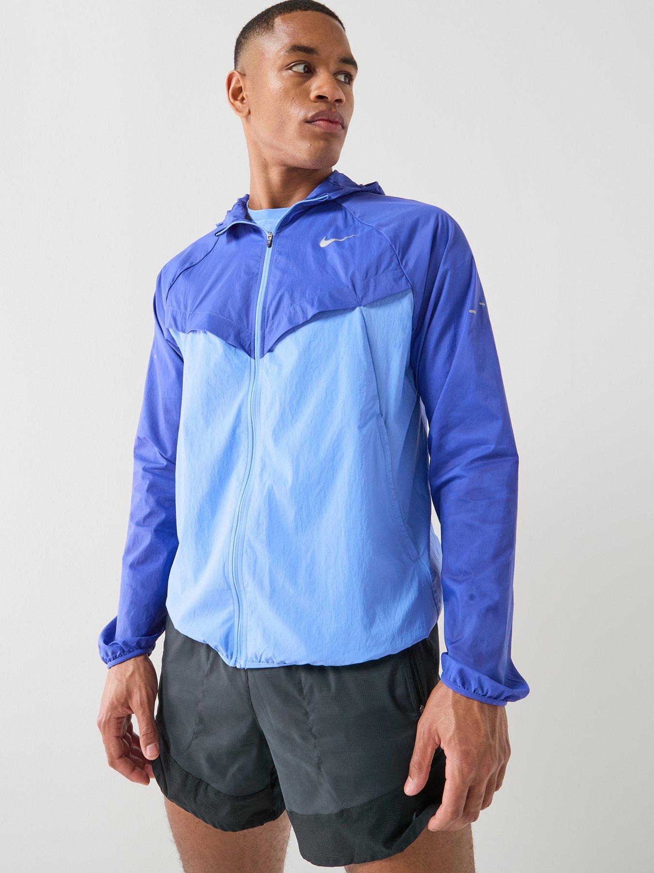 Nike Mens Running Repel UV Jacket, Lapis/Royal Pulse/Reflective S, Size S, Men