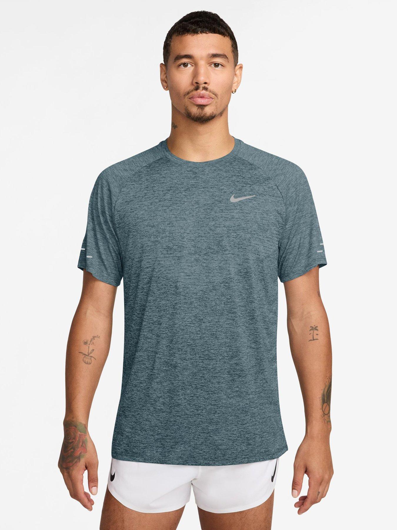 Nike Mens Running Dri-FIT ADV Short Sleeve Top, Mineral Slate/Reflective Silv, Size 2Xl, Men