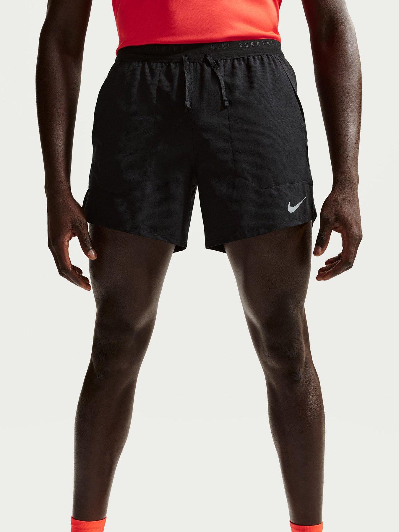 Nike Mens Stride Dri-FIT Running 5 Inch Brief Lined Shorts - Black