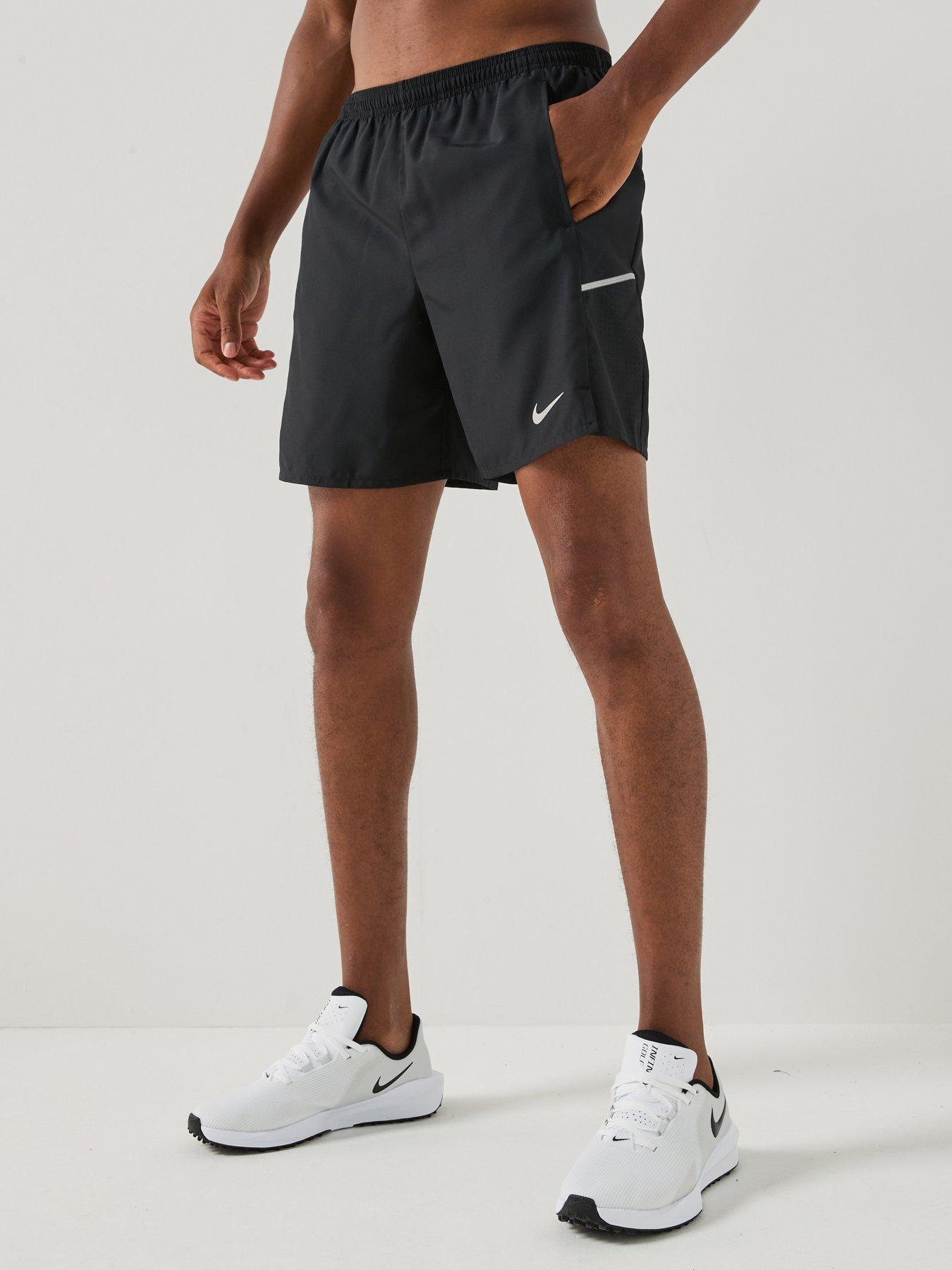 Nike Mens Miler Dri-FIT Running 7 Inch Brief Lined Shorts - Black