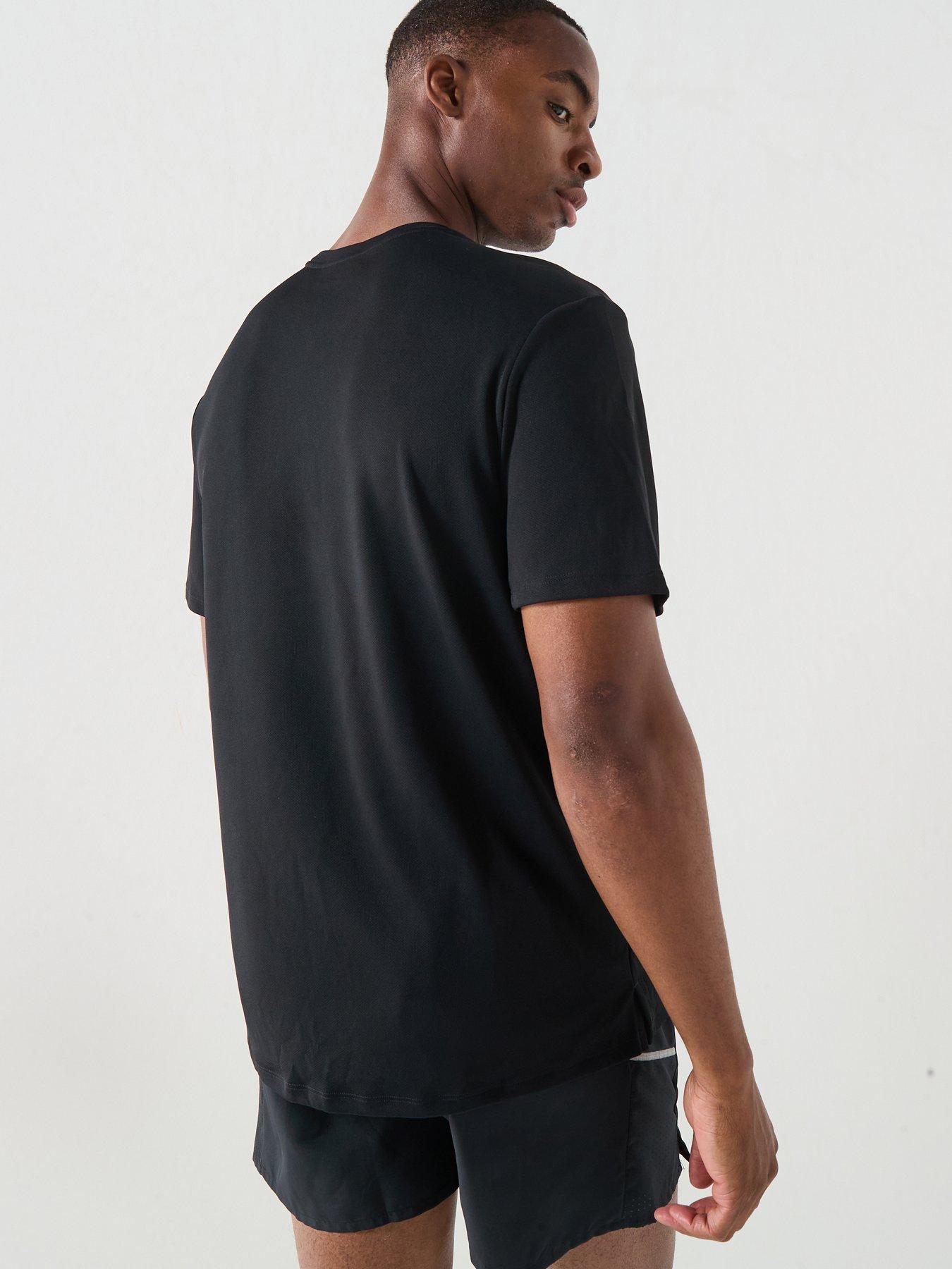 Image 2 of 6 of Nike Mens Miler Dri-FIT UV Running Short Sleeve Top - Black