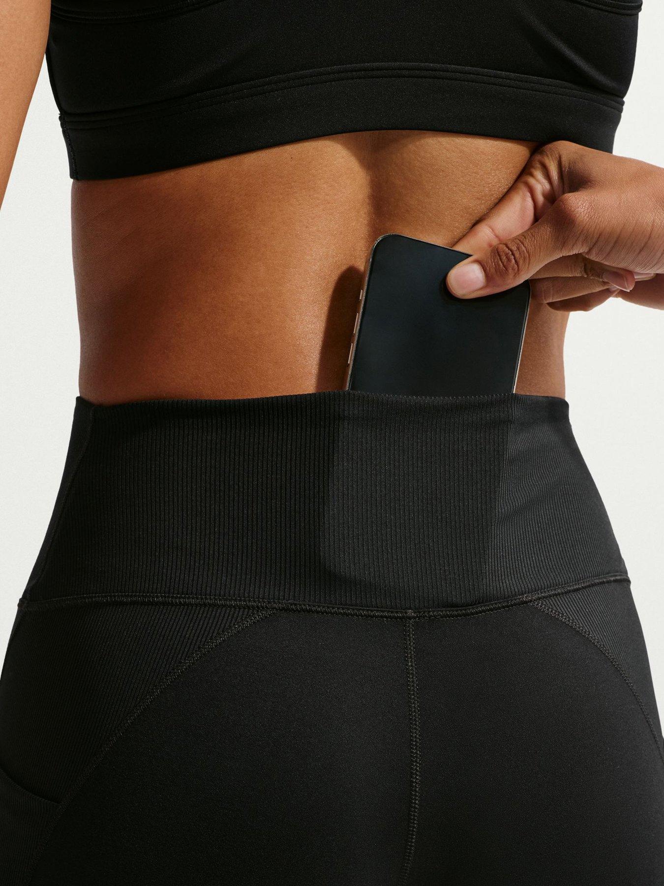 Image 6 of 6 of Nike Womens Training High Waisted 5 Inch Biker Shorts - Black
