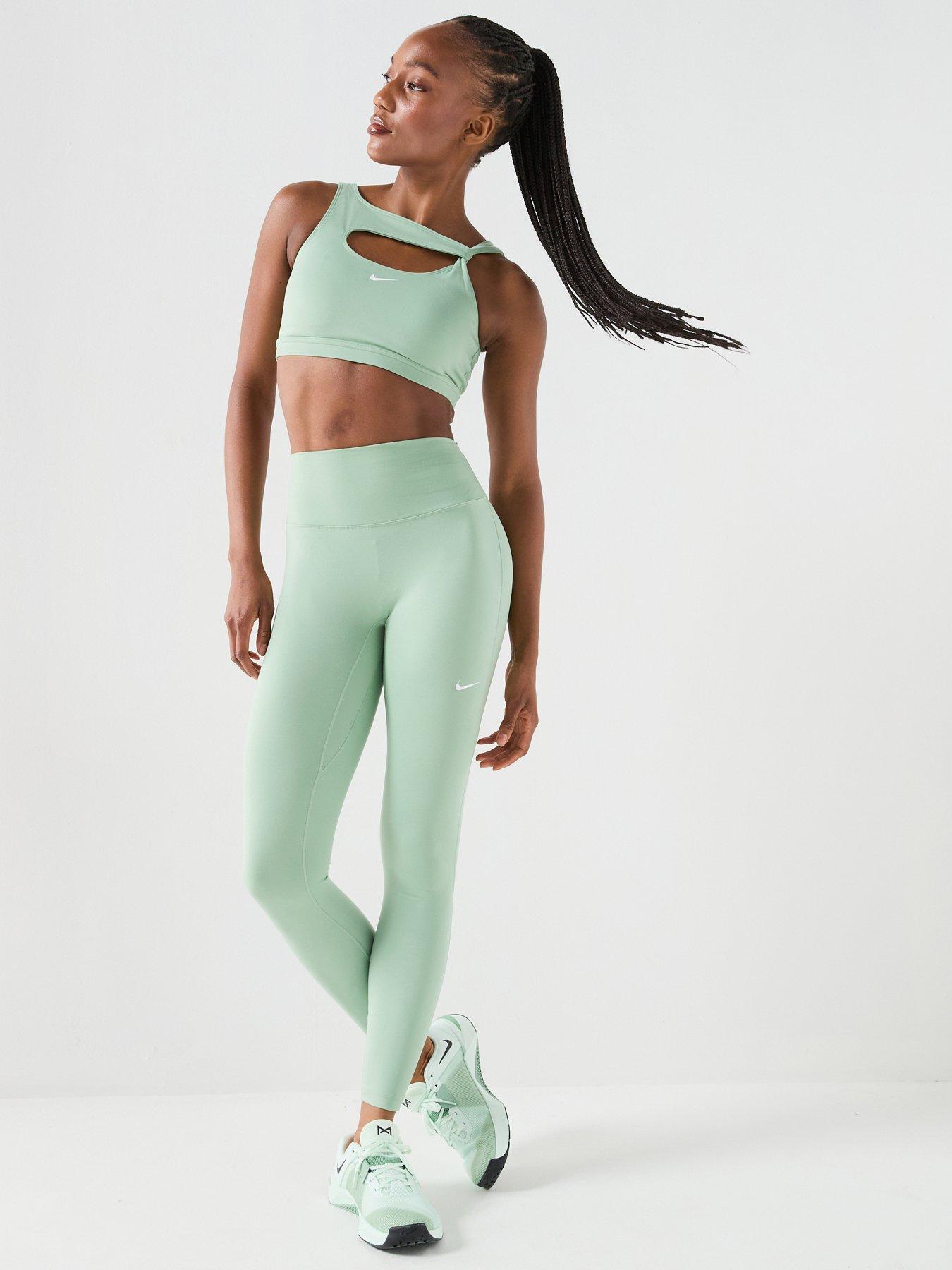 Nike Womens Training One Dri-FIT High Rise Leggings, Steam/White, Size S, Women