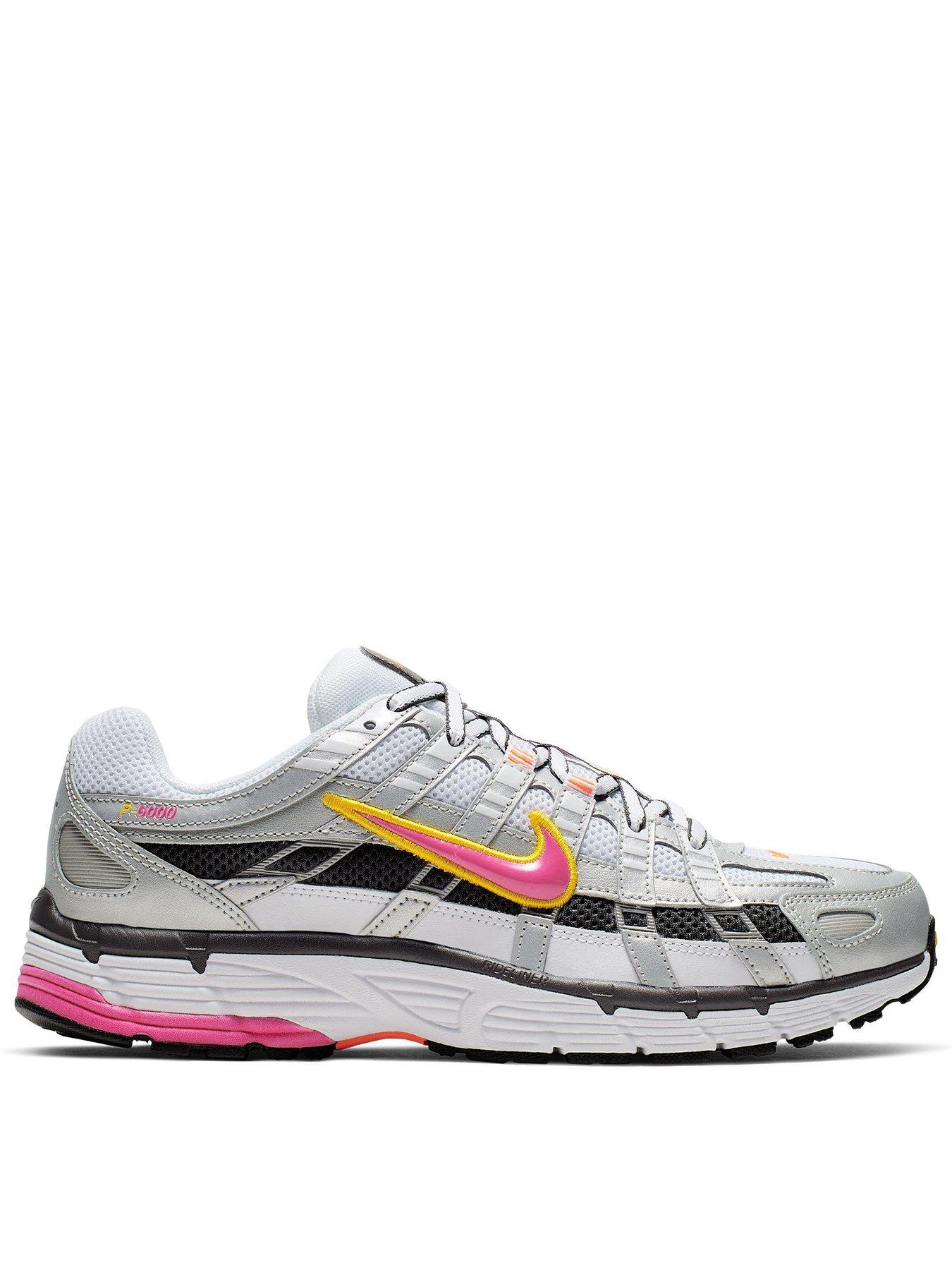 Nike Women's P-6000 Trainers, White/Laser Fuchsia-Mtlc Plati, Size 5, Women