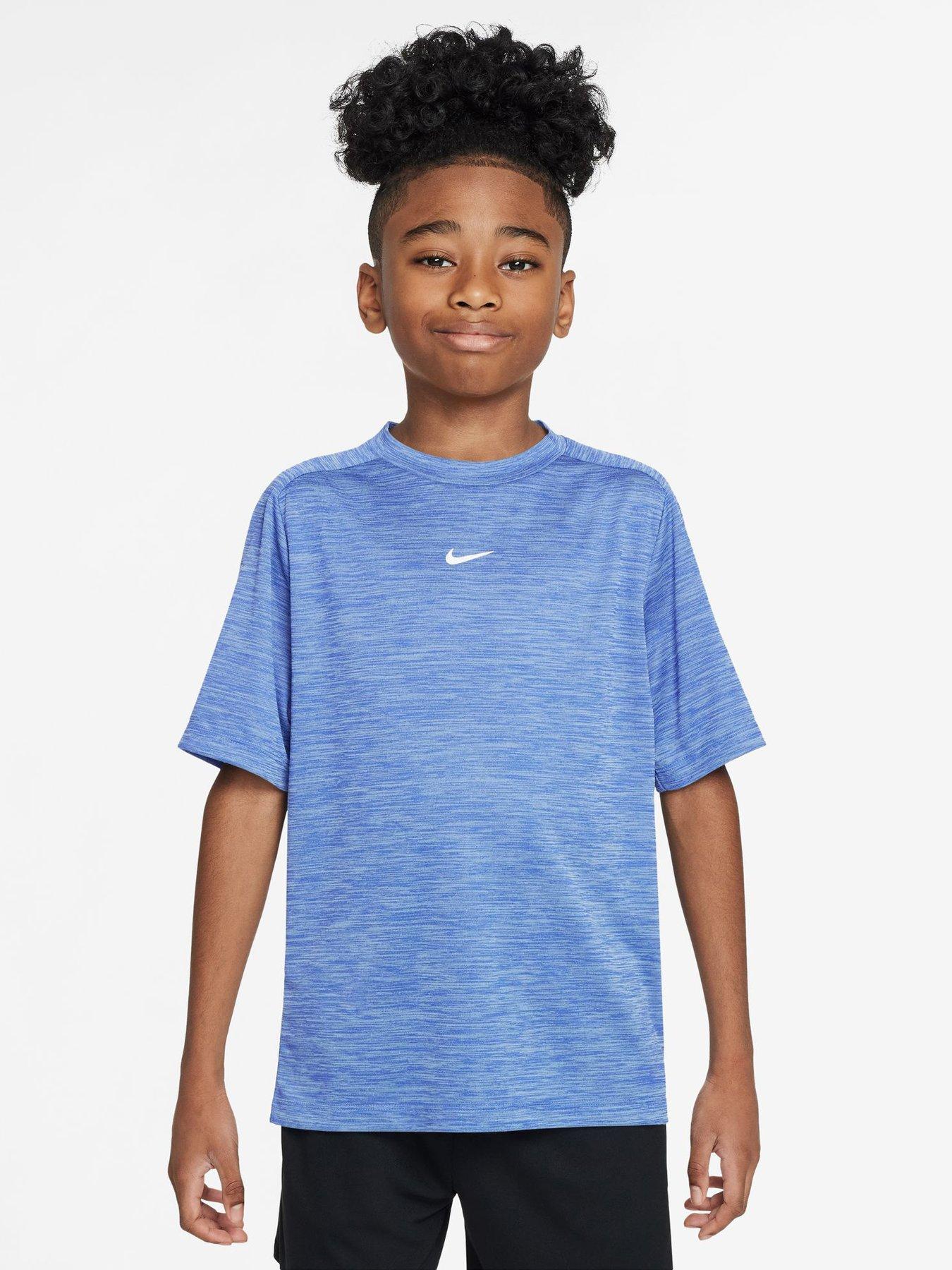 Nike Junior Boys Dri-Fit Short Sleeve Top - Blue