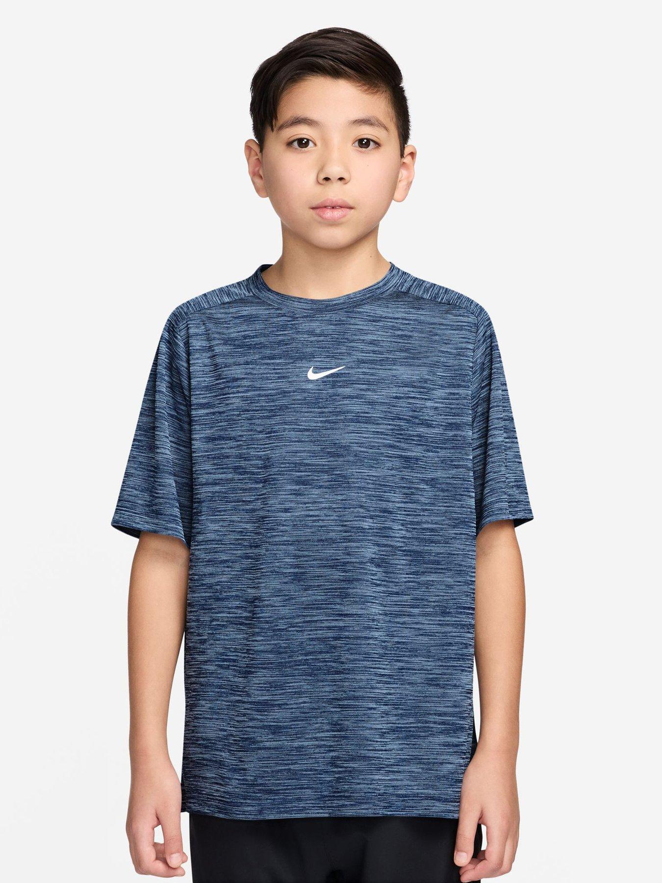 Nike Junior Boys Dri-Fit Short Sleeve Top - Navy
