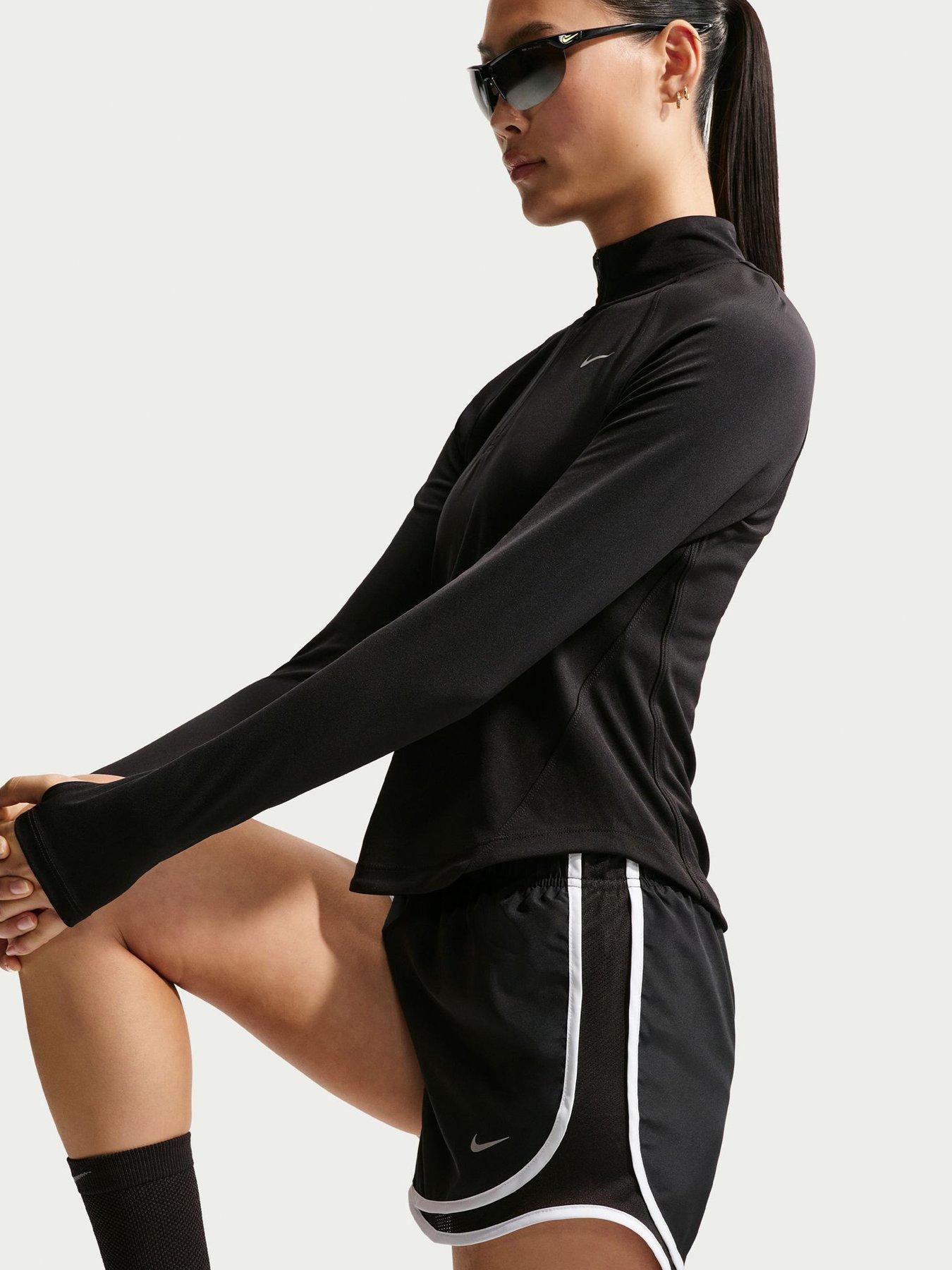 Nike Womens Dri-FIT Running Mid Rise Brief Lined Shorts - Black