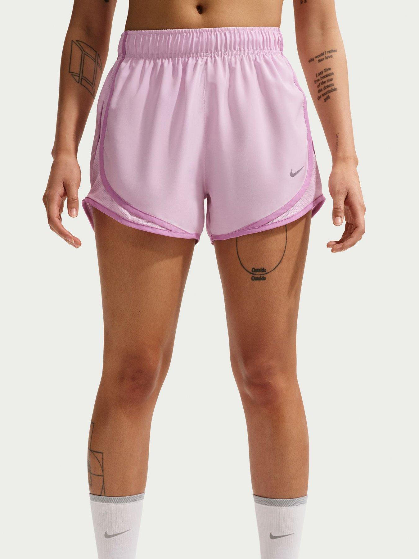 Image 1 of 5 of Nike Womens Running Dri-FIT Mid Rise Brief Lined Shorts - Pink
