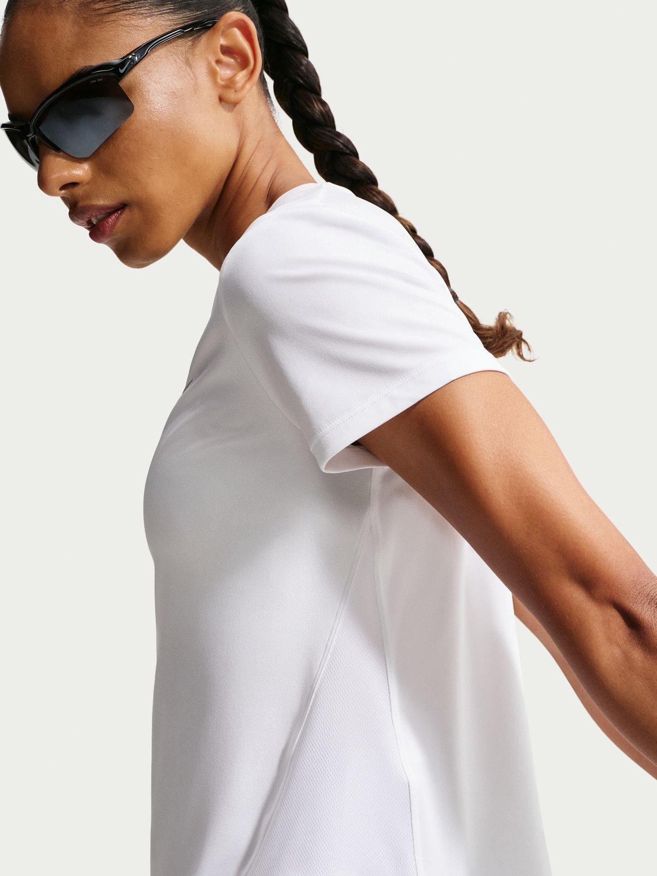 Image 6 of 6 of Nike Womens Running Dri-FIT Short Sleeve Top - White