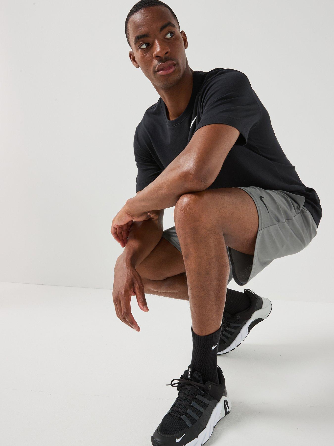 Nike Mens Training Dri-FIT Flex 7 Inch Short, Smoke Grey/Black, Size 2Xl, Men