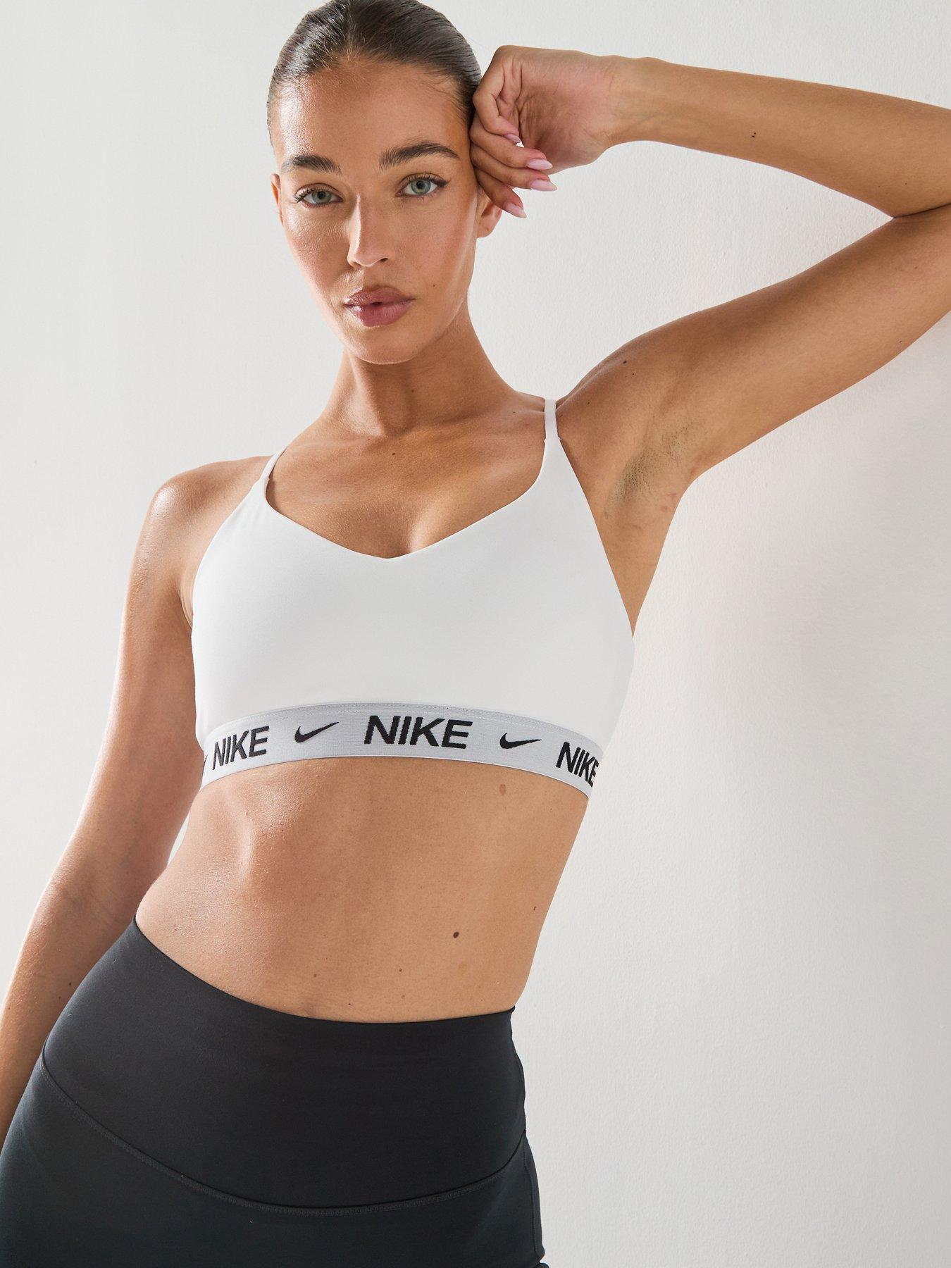 Image 1 of 5 of Nike Womens Training Dri-FIT Indy Light Support Sports Bra - White