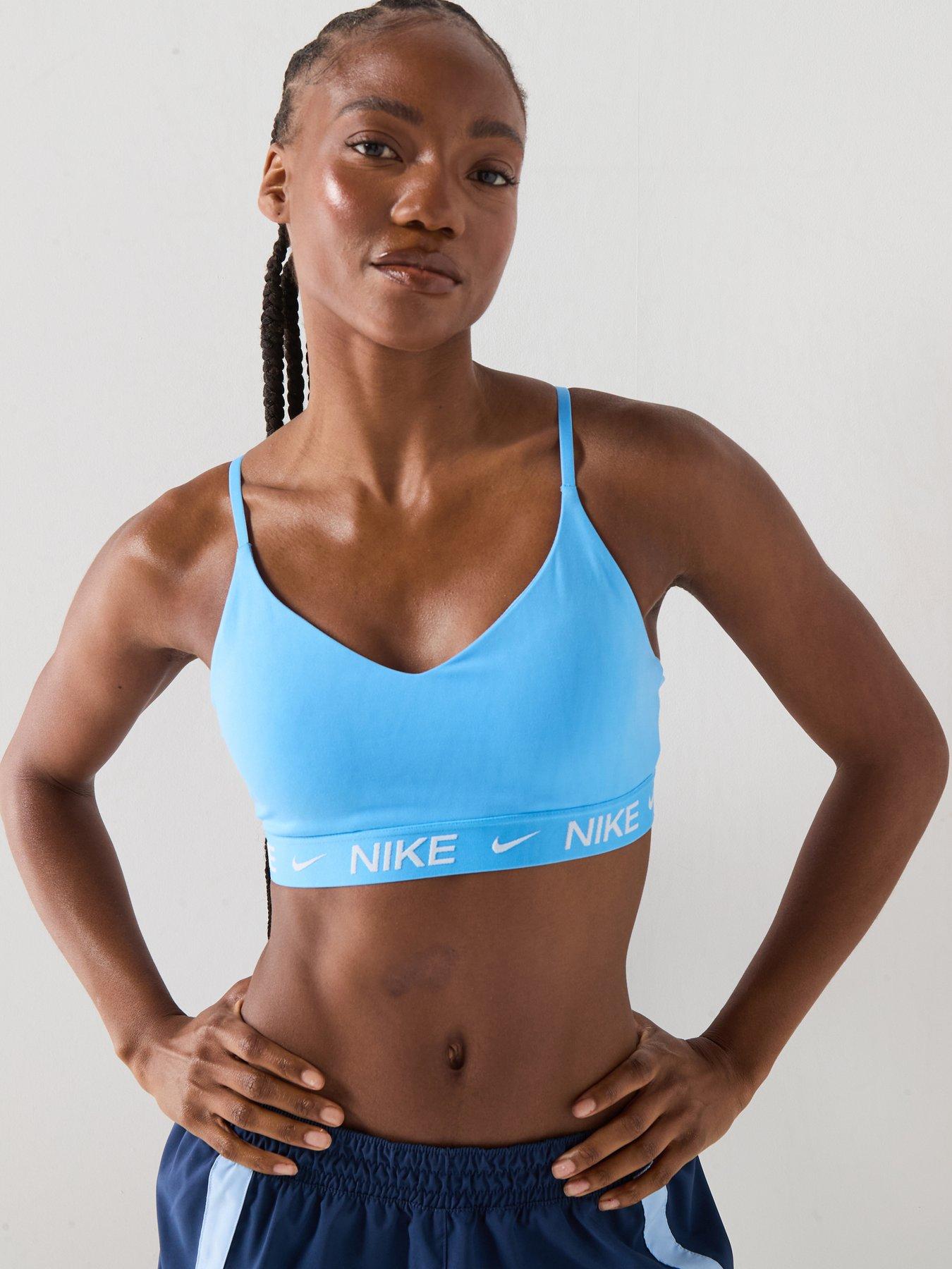 Nike Womens Training Dri-Fit Indy Light Support Sports Bra - Blue