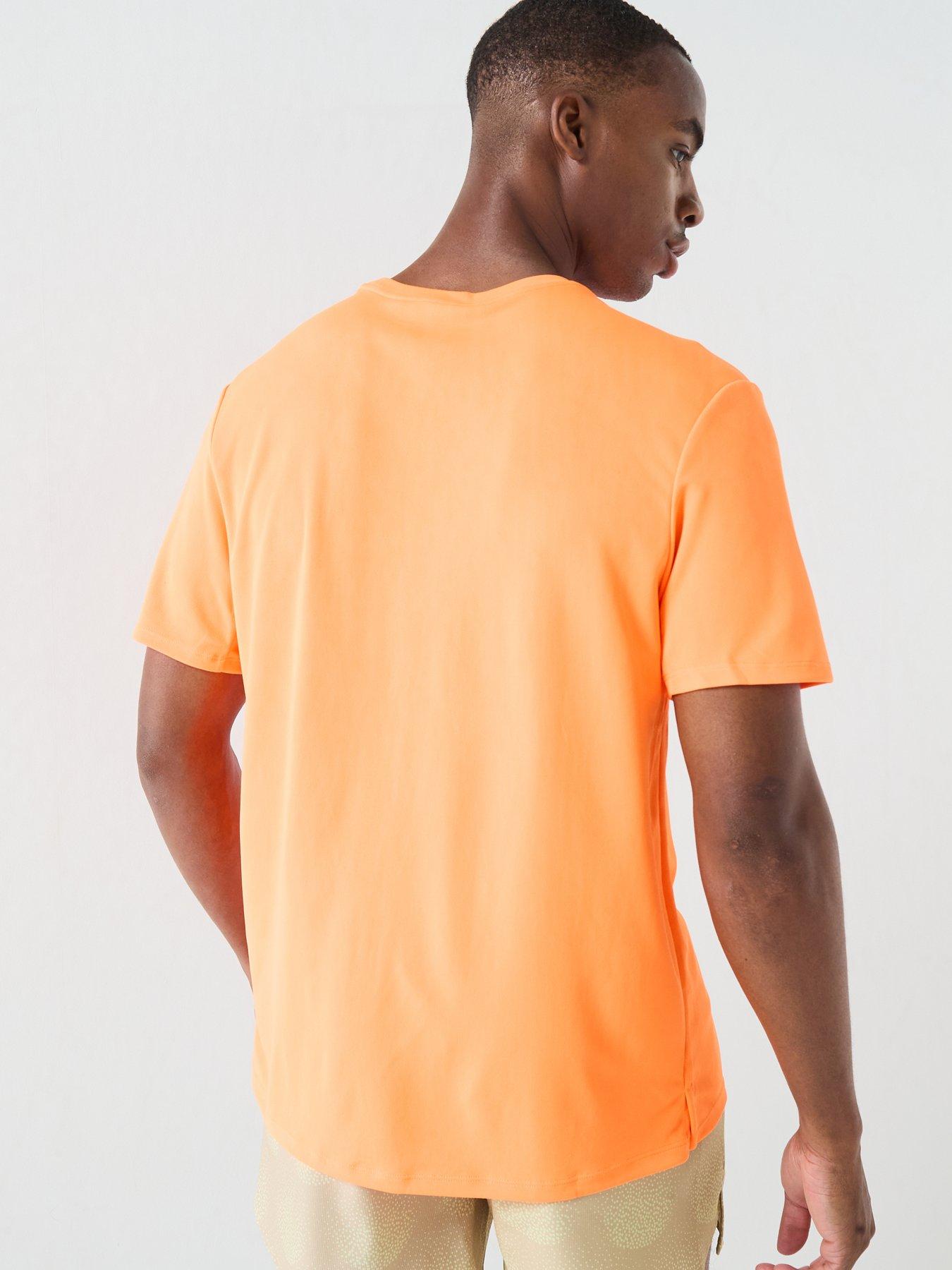 Image 2 of 5 of Nike Mens Running Miler Dri-FIT UV Short Sleeve Top - Orange