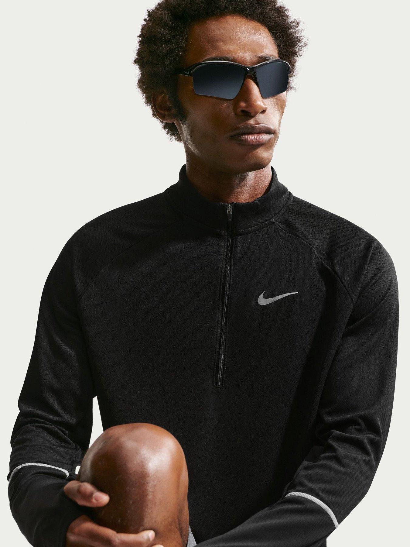 Nike Mens Miler Dri-FIT UV Running Long Sleeve Top - Black