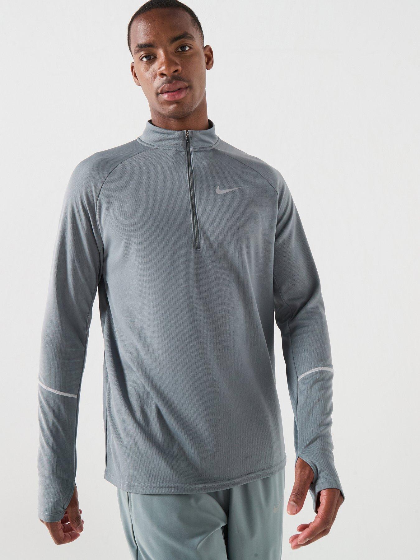 Image 1 of 5 of Nike Mens Running Miler Dri-FIT UV Long Sleeve Top - Grey