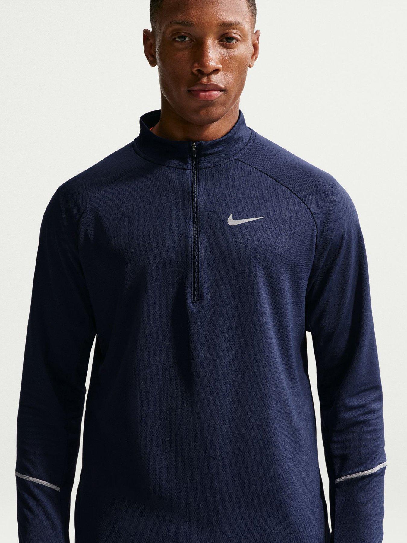 Nike Mens Running Miler Dri-FIT UV Long Sleeve Top - Navy