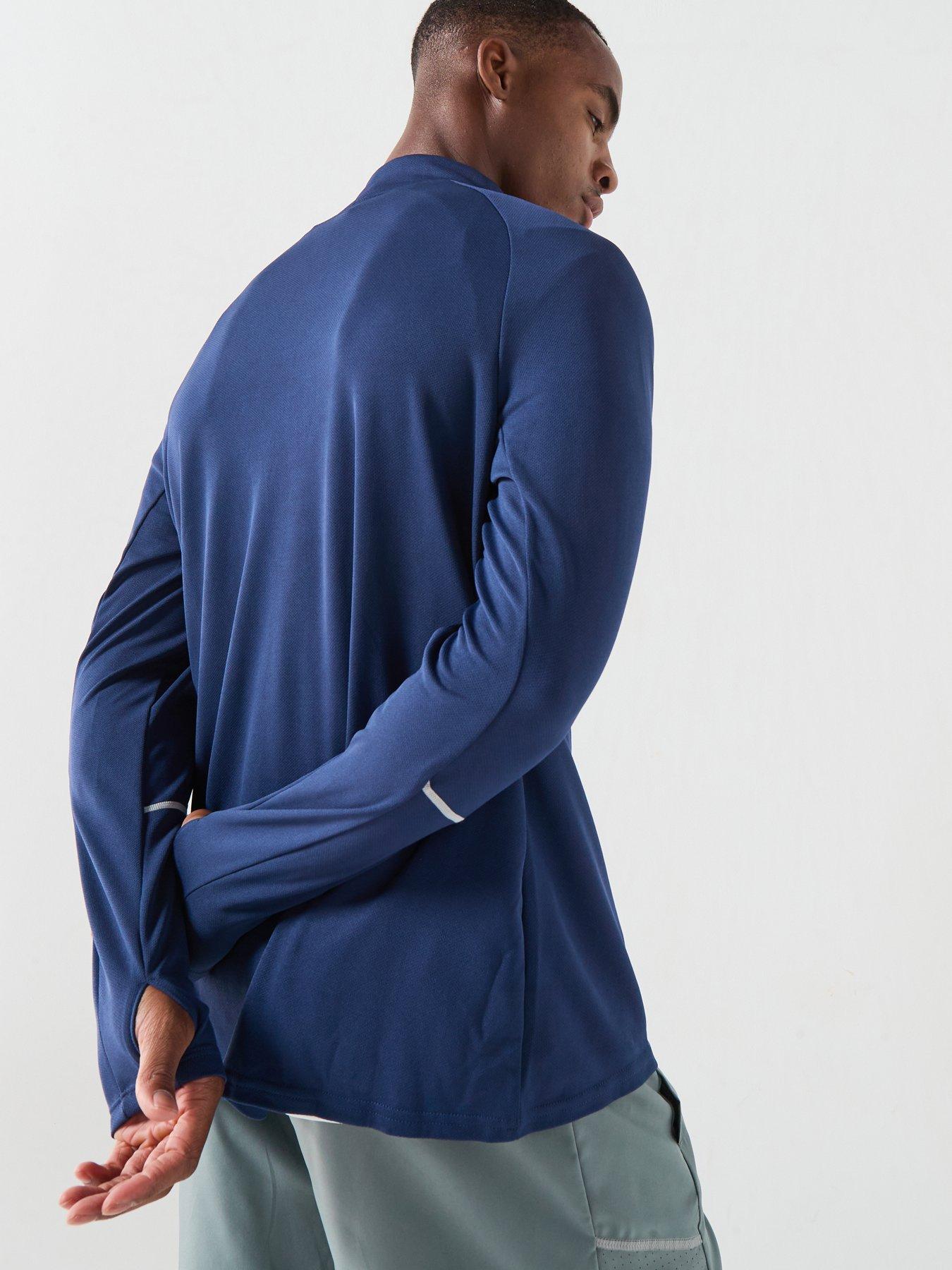 Image 2 of 5 of Nike Mens Running Miler Dri-FIT UV Long Sleeve Top - Navy