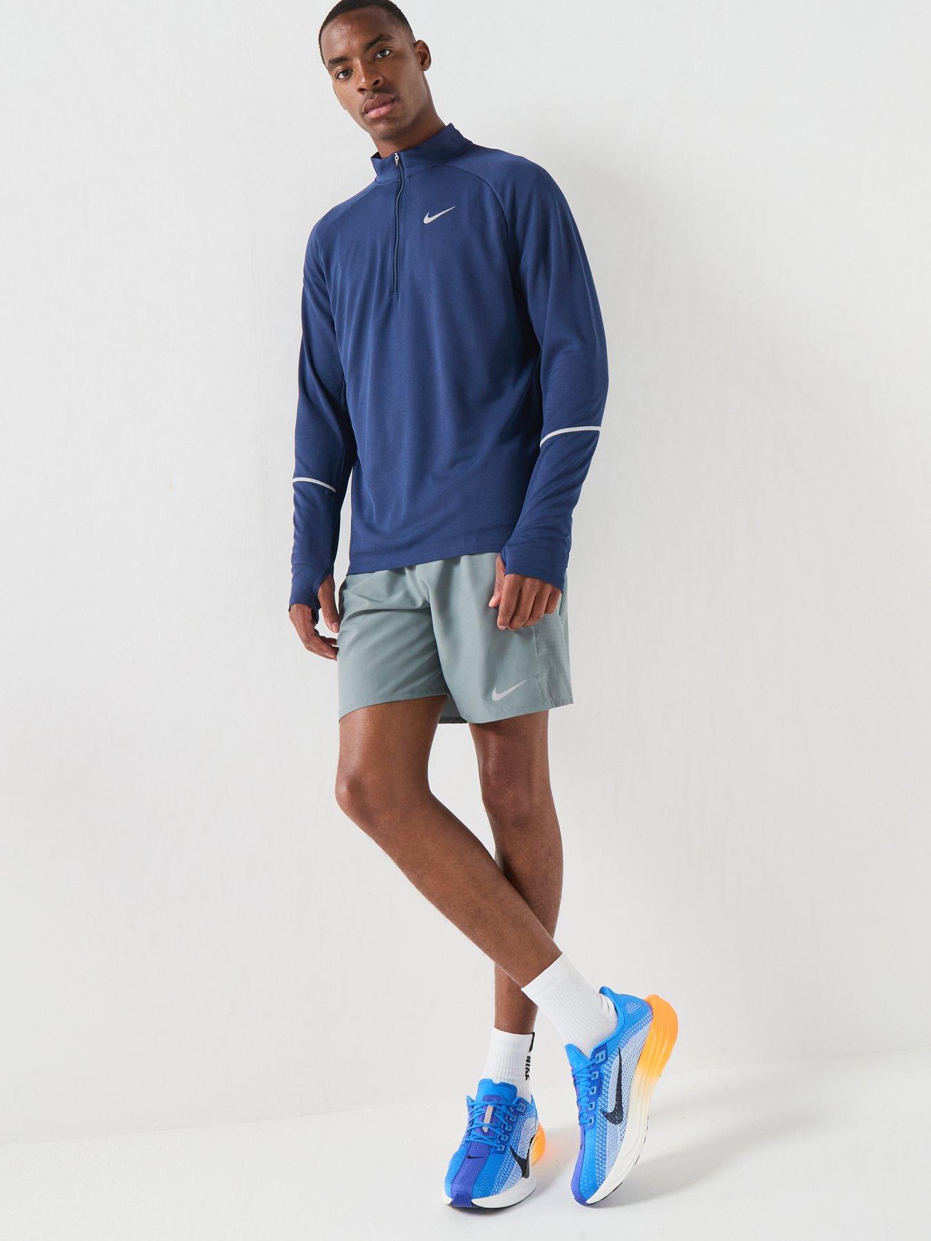 Image 3 of 5 of Nike Mens Running Miler Dri-FIT UV Long Sleeve Top - Navy