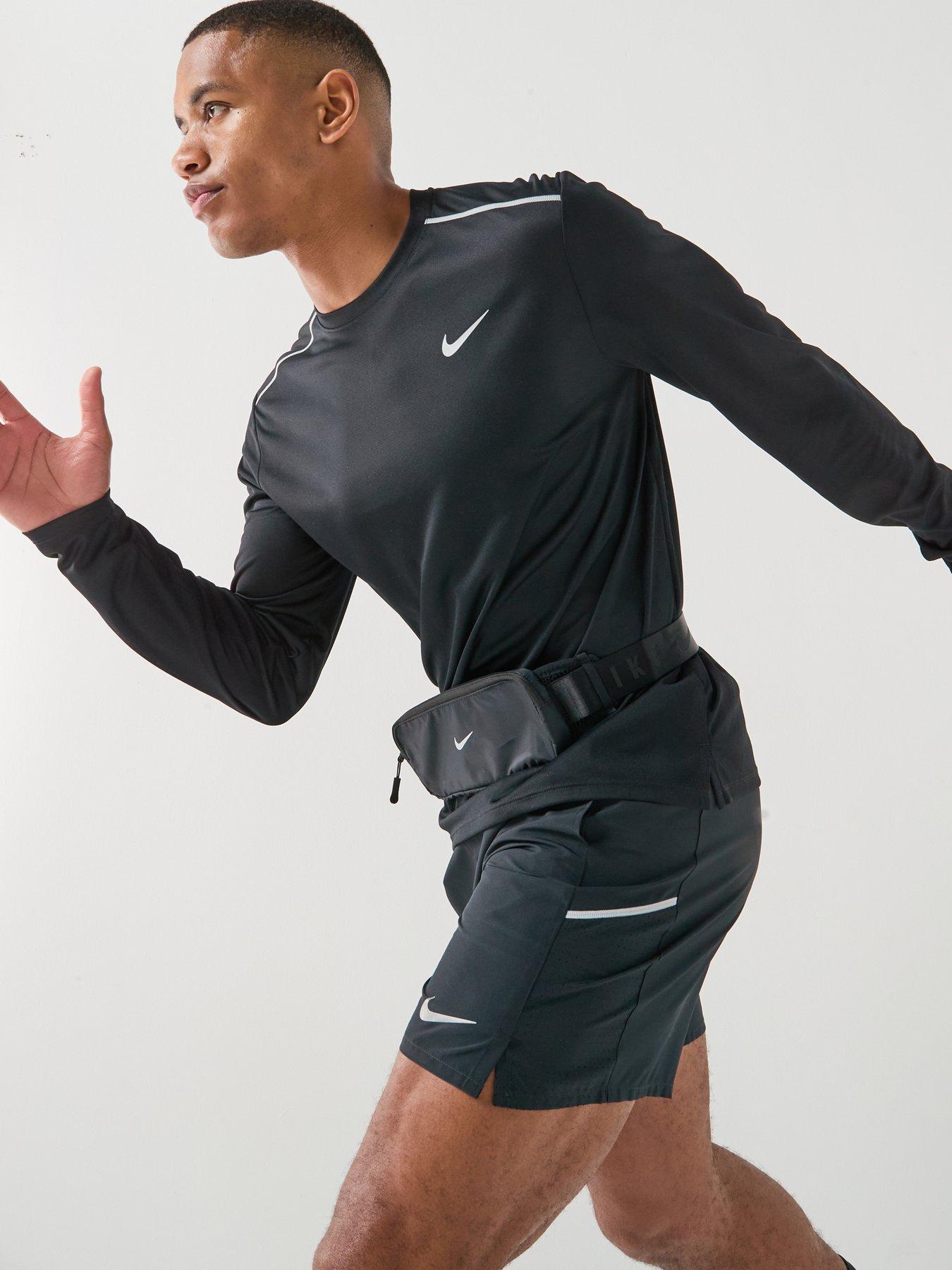 Image 5 of 7 of Nike Mens Running Miler Dri-FIT UV Long Sleeve Top - Black