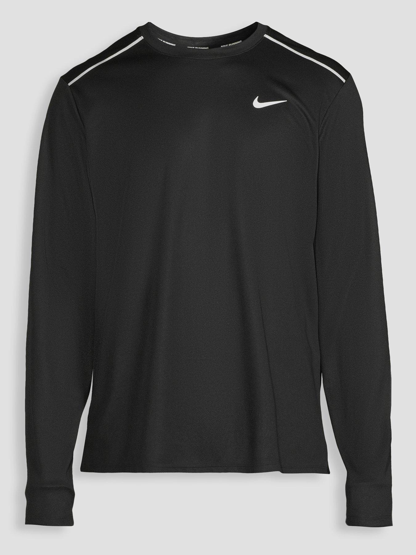 Image 7 of 7 of Nike Mens Running Miler Dri-FIT UV Long Sleeve Top - Black