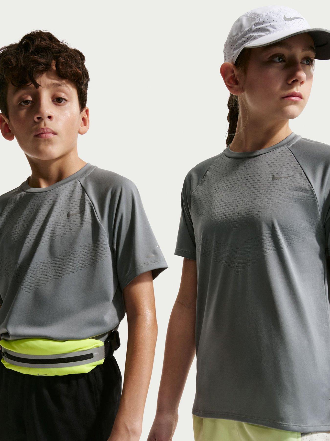 Nike Junior Boys Dri-Fit Short Sleeve Top - Grey
