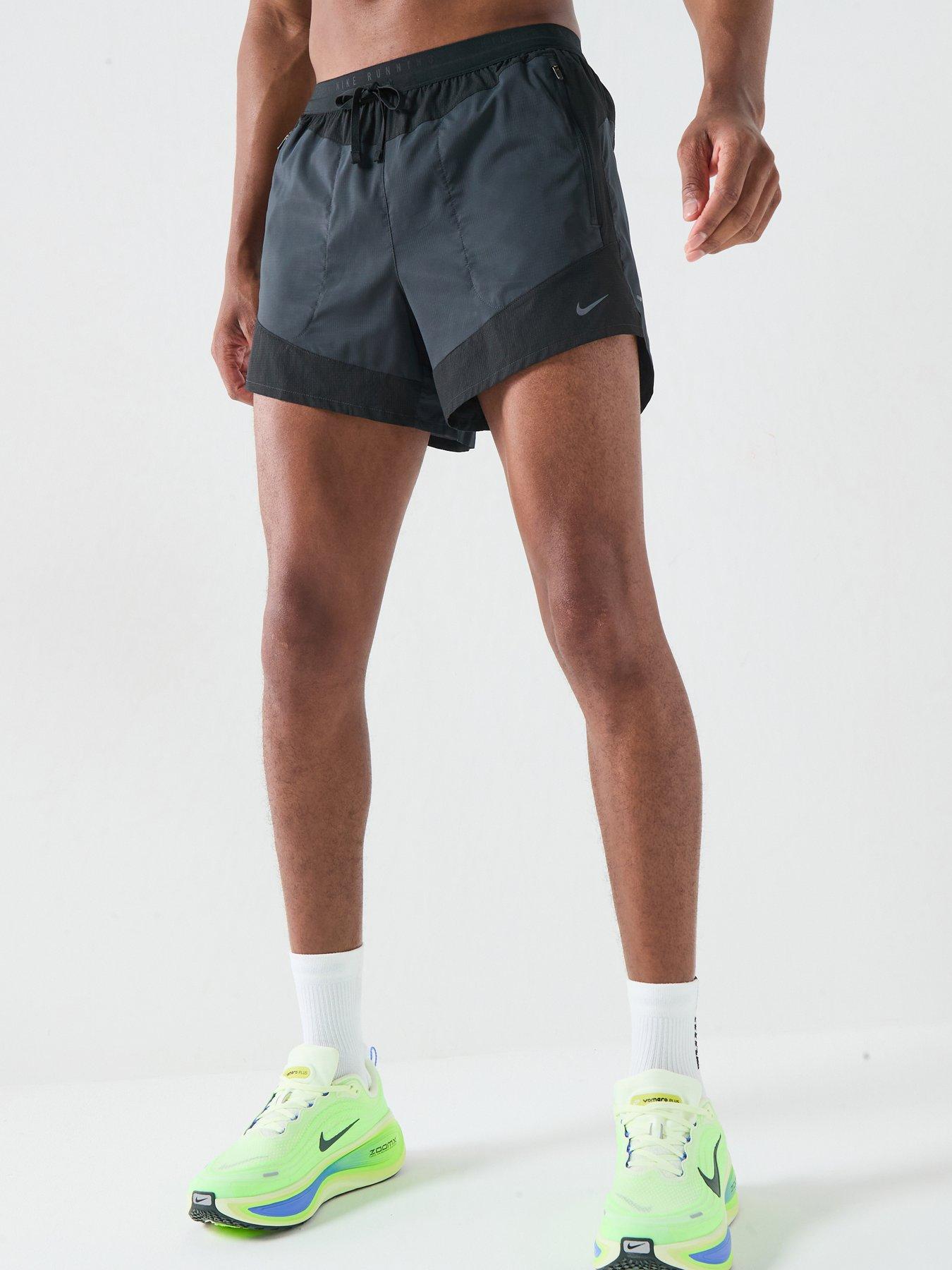 Nike Mens Running Stride Dri-Fit 5 Inch Brief Lined Shorts - Black