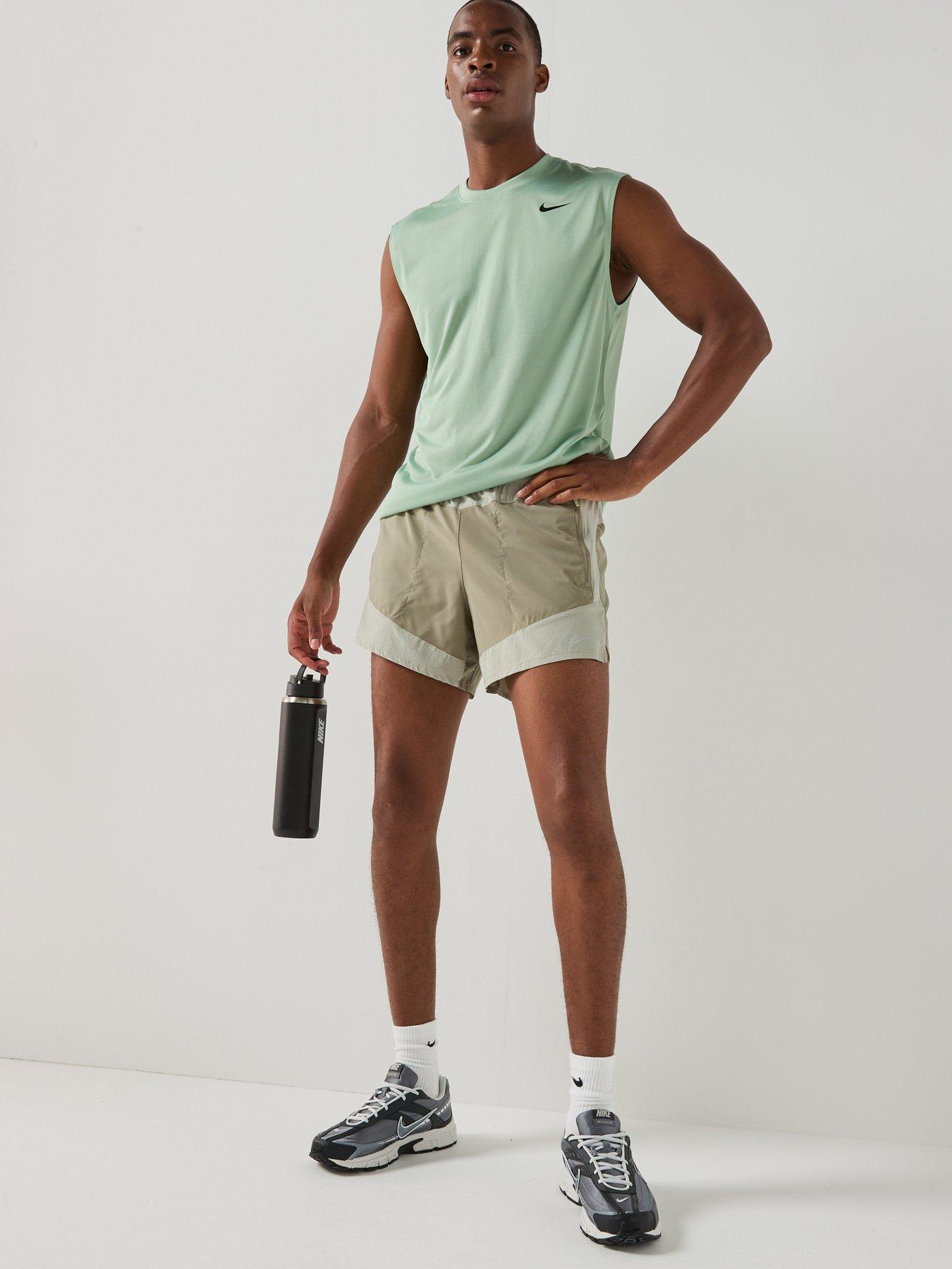 Image 3 of 7 of Nike Mens Running Stride Dri-FIT 5 Inch Brief Lined Shorts - Beige