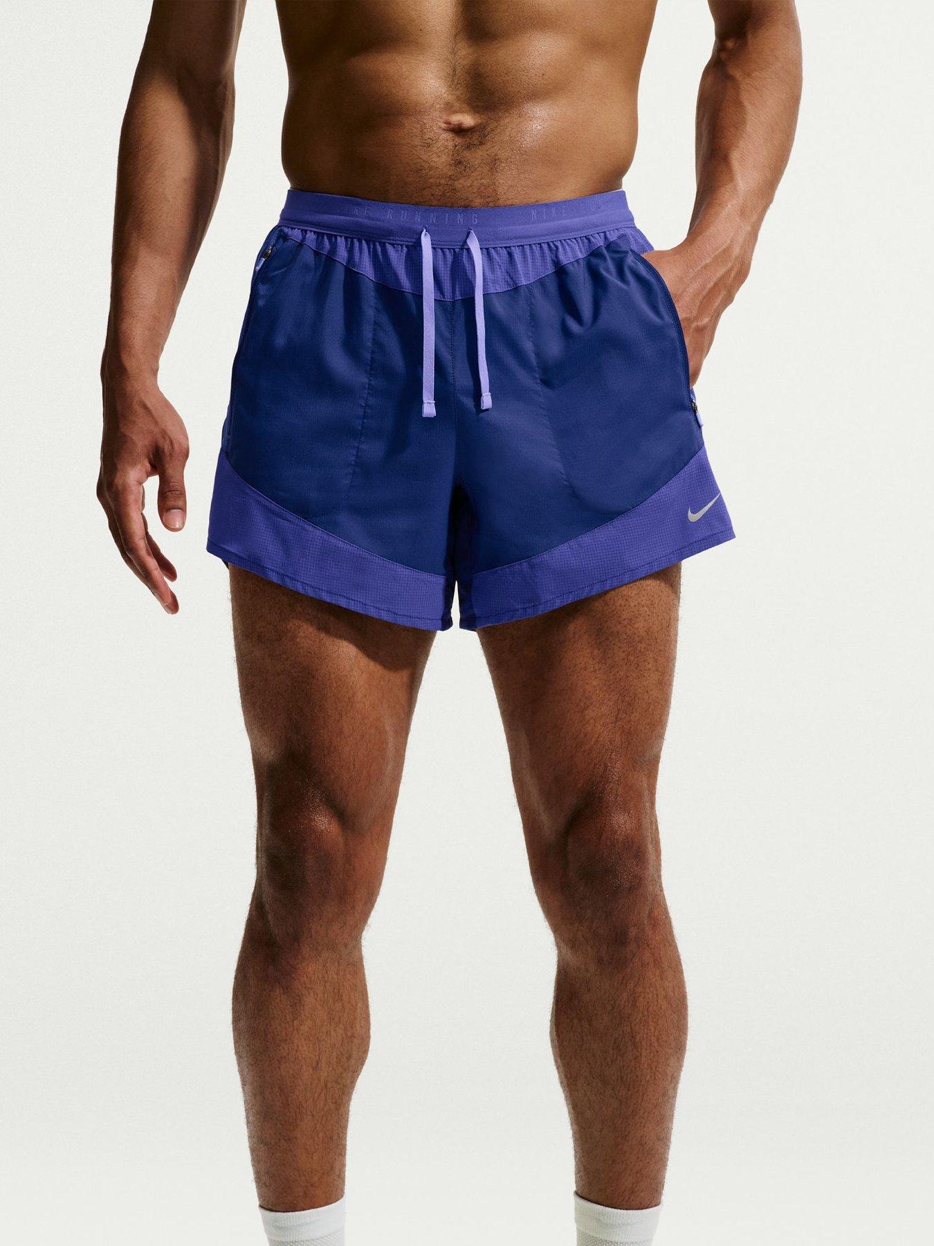 Nike Mens Running Stride Dri-FIT 5 Inch Brief Lined Shorts - Blue