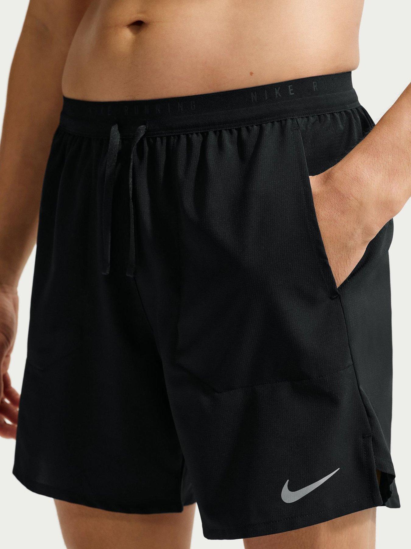 Nike Mens Stride Dri-FIT Running 7 Inch Brief Lined Shorts - Black