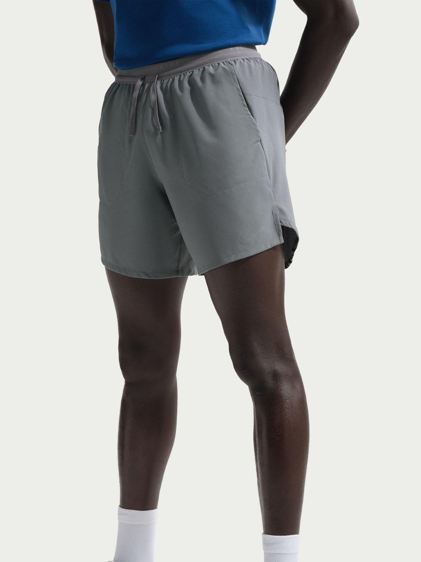 Nike Mens Running Stride Dri-FIT 7 Inch Brief Lined Shorts - Grey