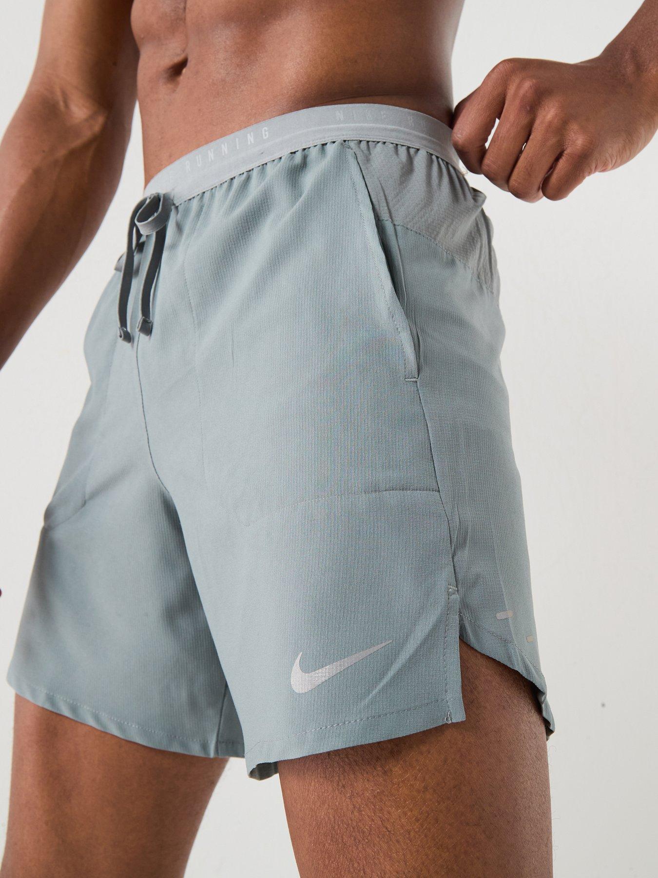 Image 4 of 5 of Nike Mens Running Stride Dri-FIT 7 Inch Brief Lined Shorts - Grey