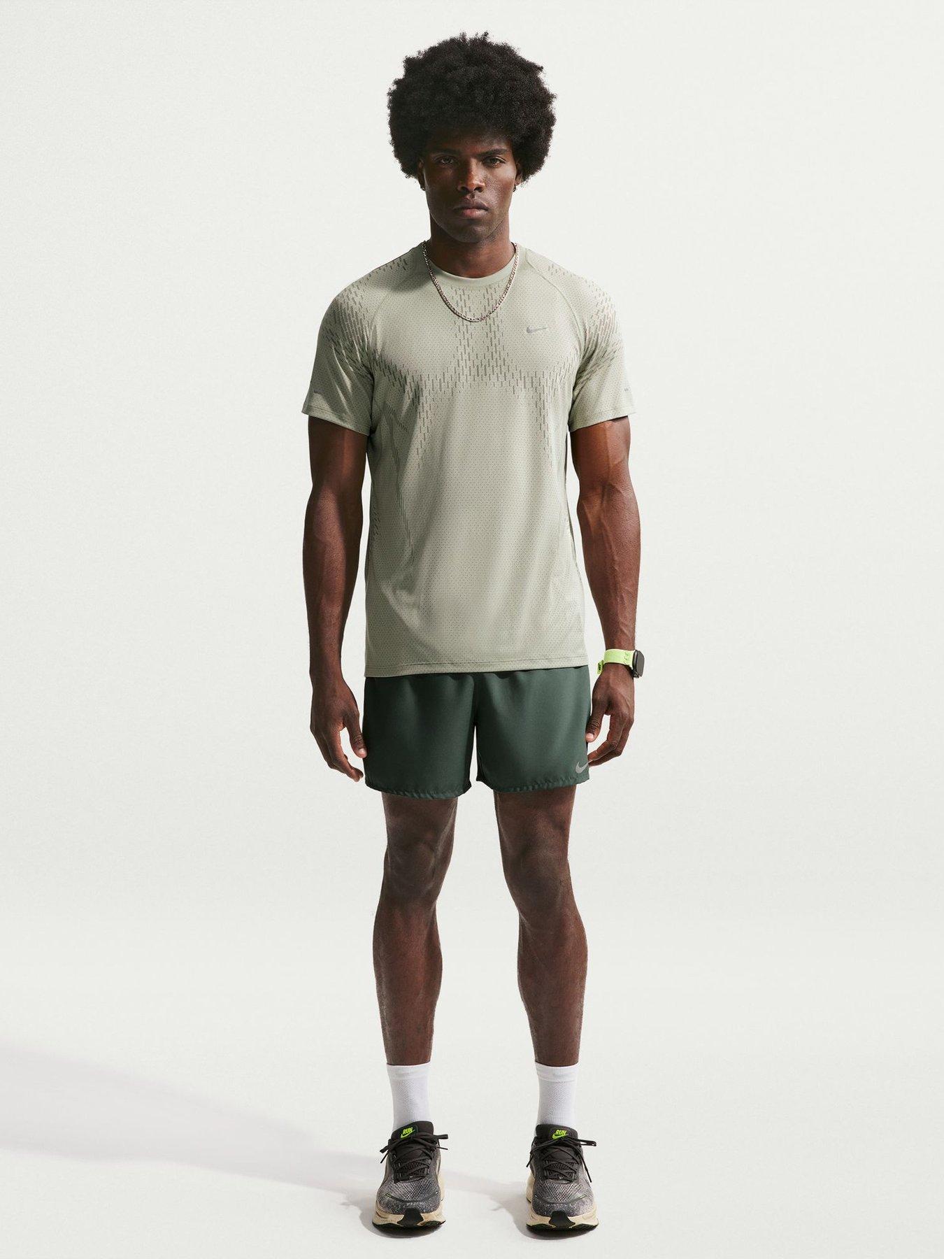 Nike Mens Running Stride Dri-FIT ADV Short Sleeve Top - Beige