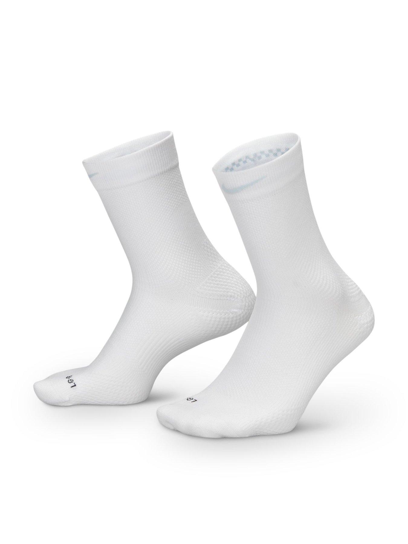 Nike Unisex Running Lightweight Micro Crew Socks (1 Pair) - White