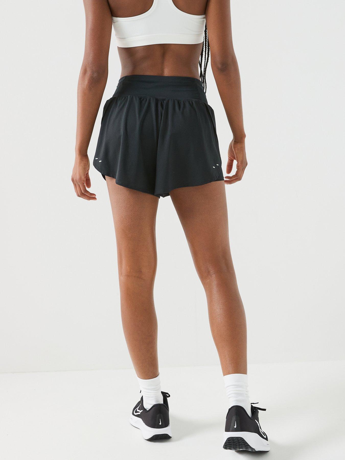 Image 2 of 6 of Nike Womens Running Dri-FIT Mesh 2 In 1 Shorts - Black