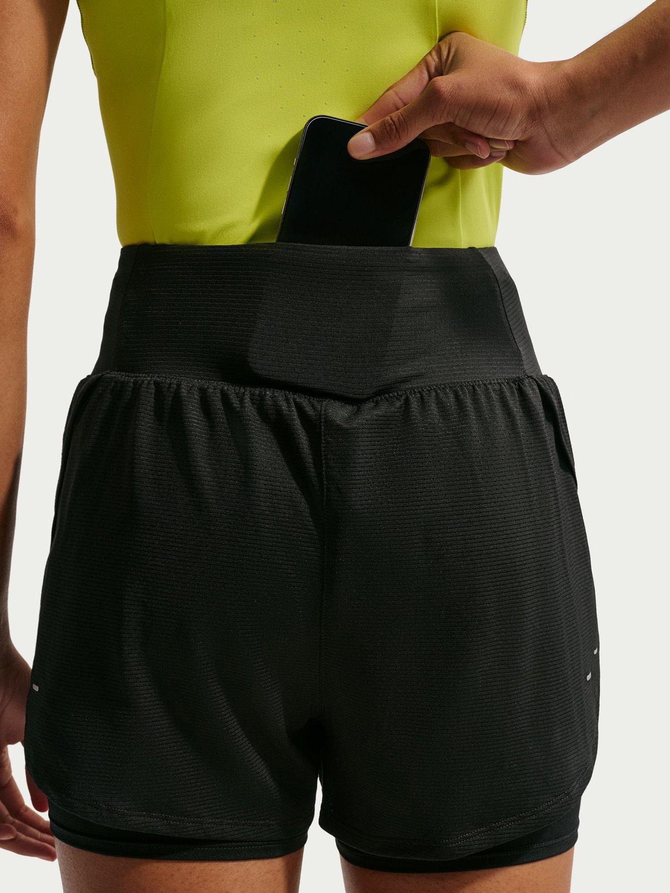Image 5 of 6 of Nike Womens Running Dri-FIT Mesh 2 In 1 Shorts - Black