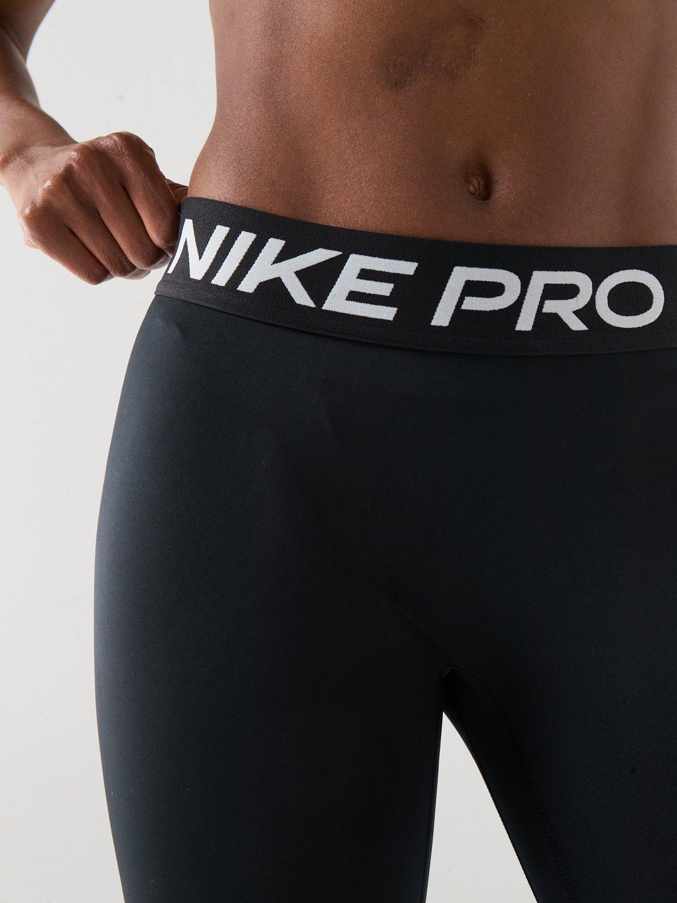 Image 5 of 7 of Nike Womens Training Pro 365 Dri-FIT Mid Rise Leggings - Black/White