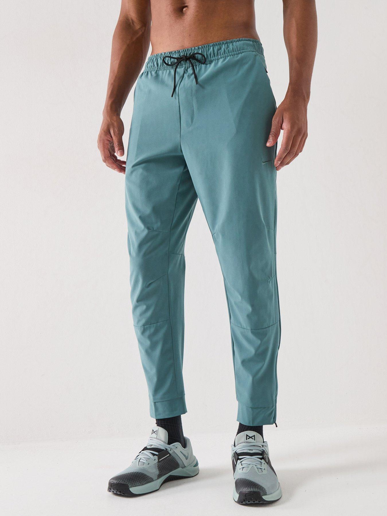 Nike Mens Training Dri-FIT Zippered Cuff Versatile Pants, Mineral Slate/Black/Mineral Sl, Size 2Xl, Men