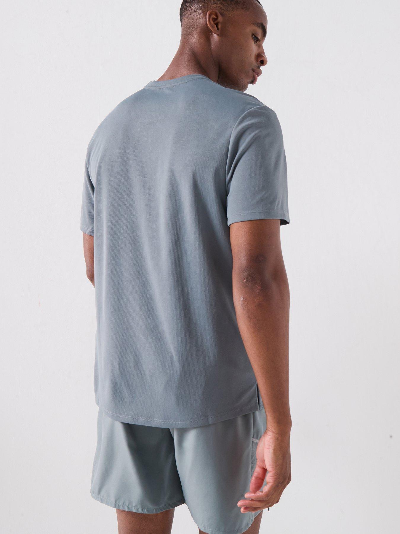 Image 2 of 7 of Nike Mens Running Miler Dri-FIT UV Short Sleeve Top - Grey
