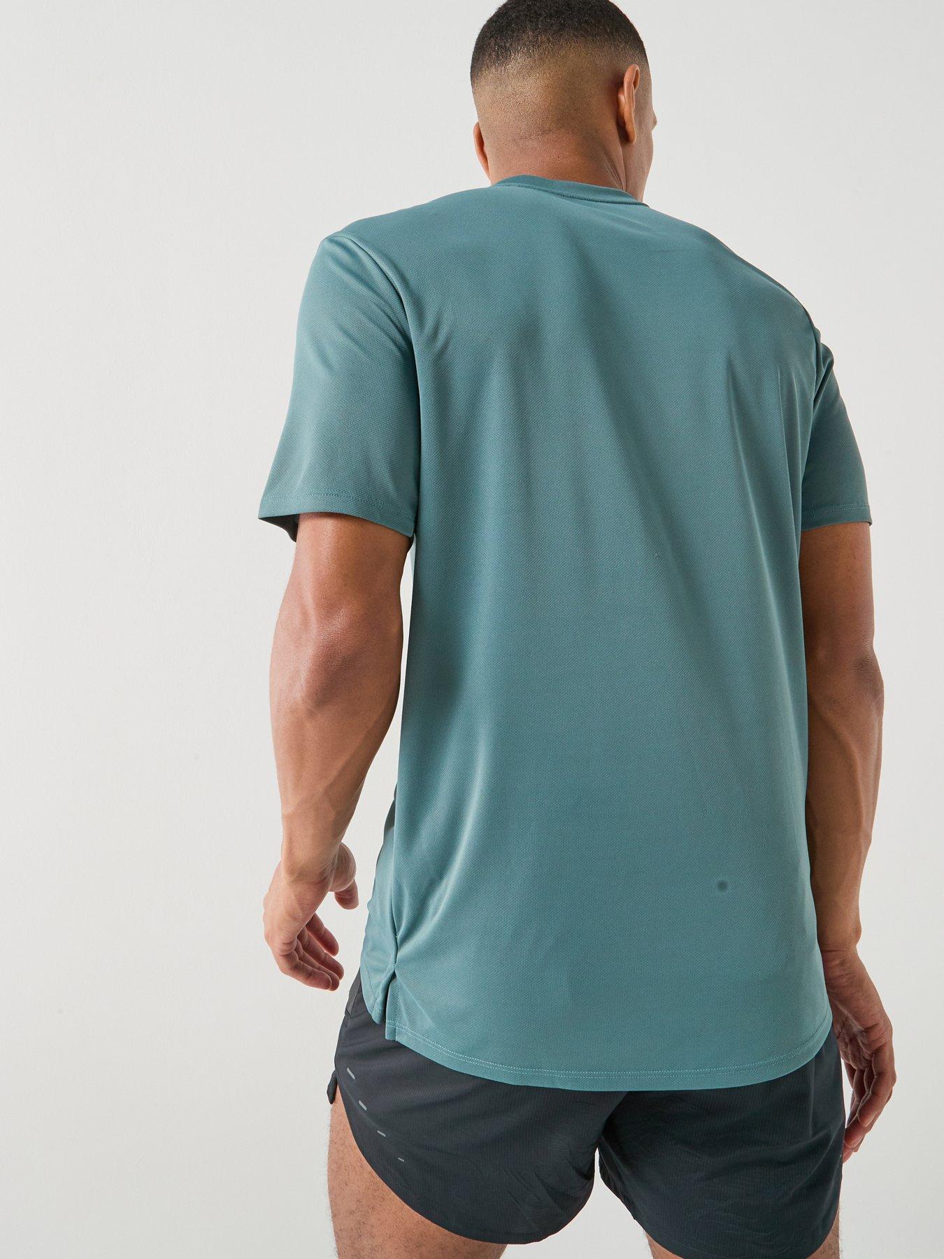Image 2 of 7 of Nike Mens Running Miler Dri-FIT UV Short Sleeve Top - Green