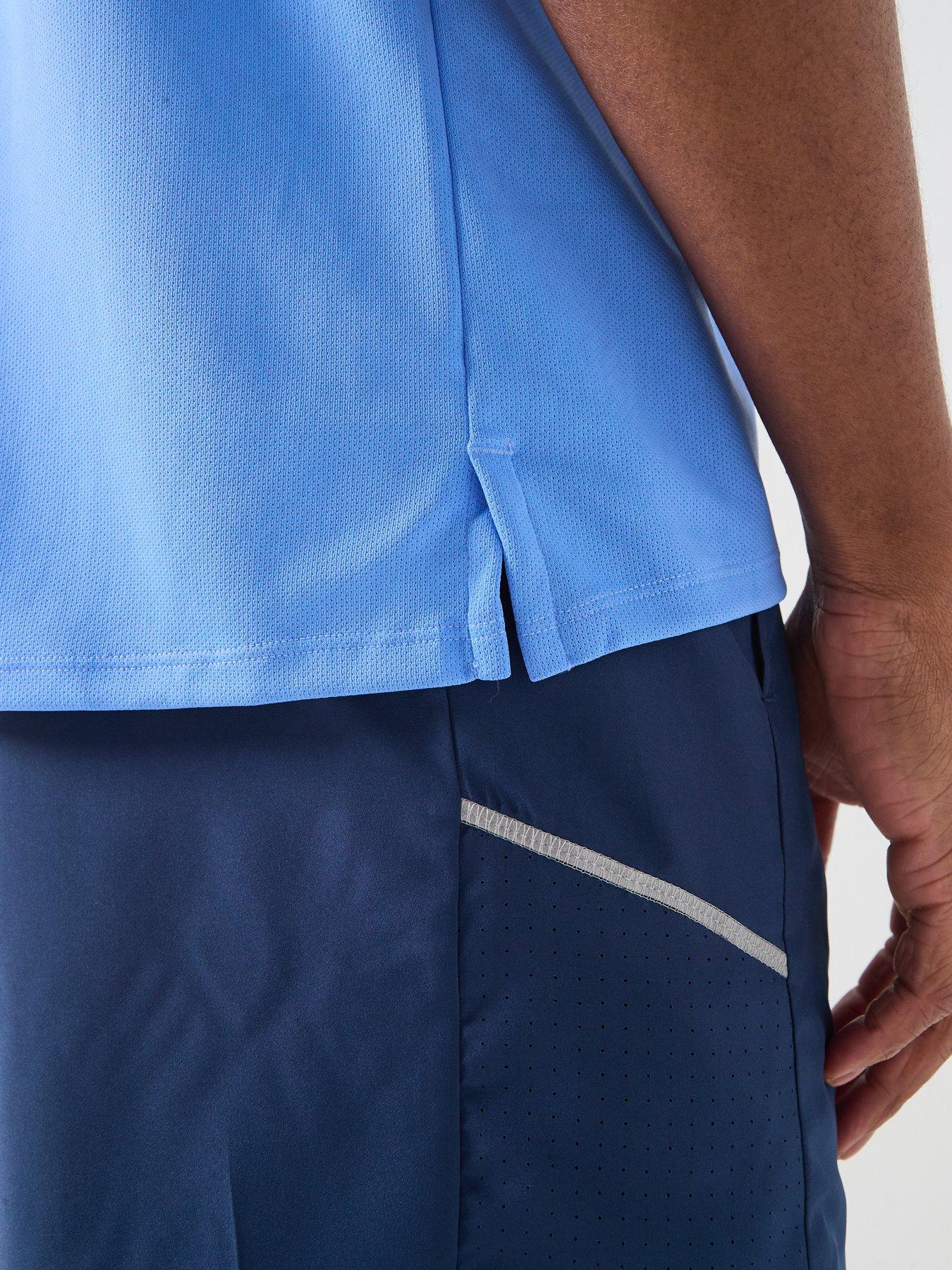 Image 4 of 4 of Nike Mens Running Miler Dri-FIT UV Short Sleeve Top - Blue