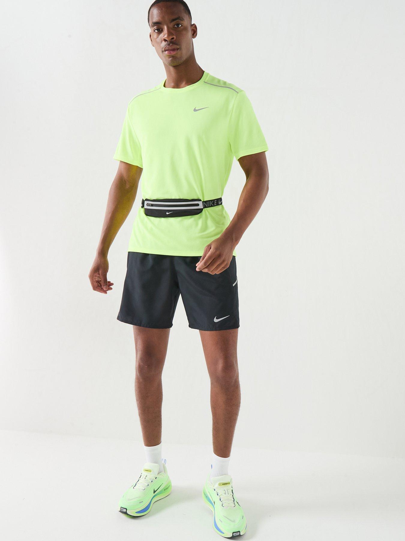 Image 3 of 5 of Nike Mens Running Miler Dri-FIT UV Short Sleeve Top - Yellow
